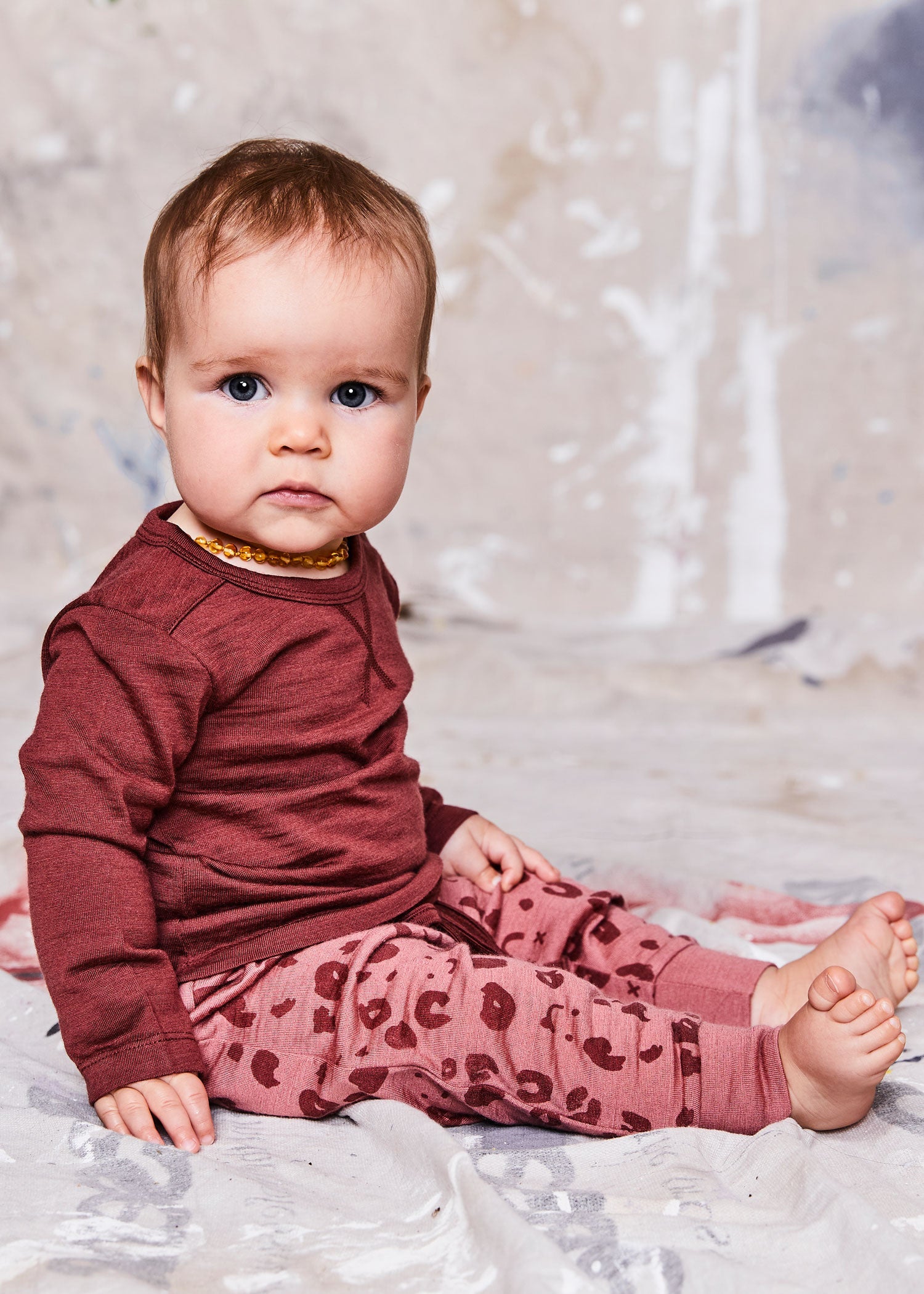 WYATT LONGSLEEVE TOP- Currant, 0-3 months, 3-6 months + 6-12 months