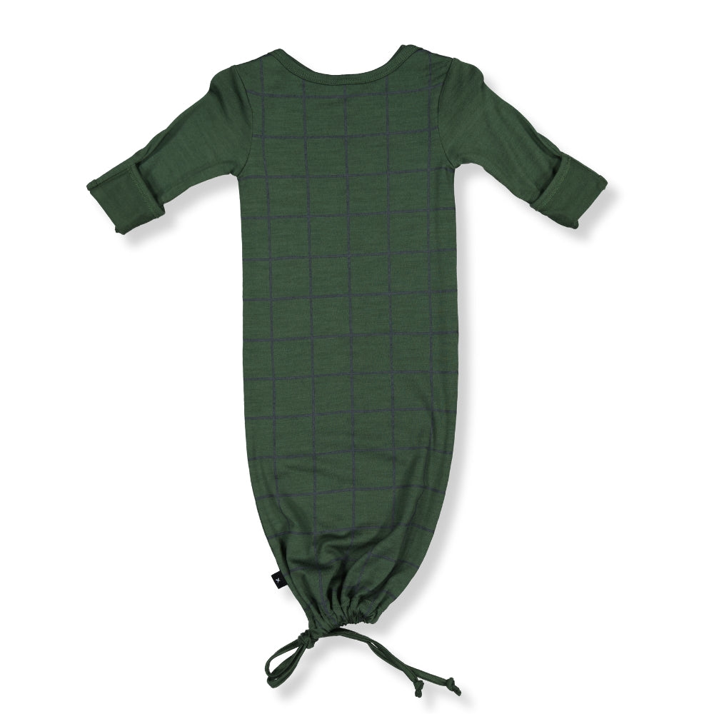 NEWCOMER BABY GOWN- Forest Check