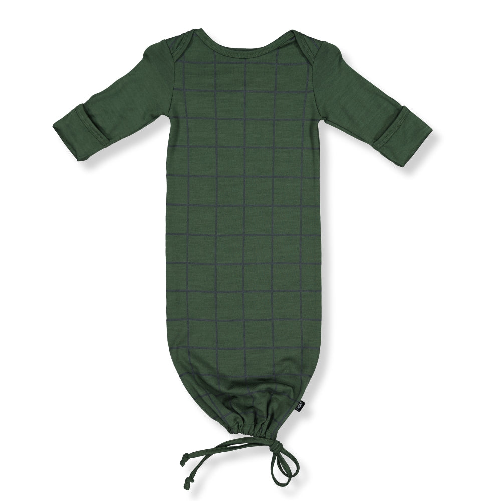 NEWCOMER BABY GOWN- Forest Check