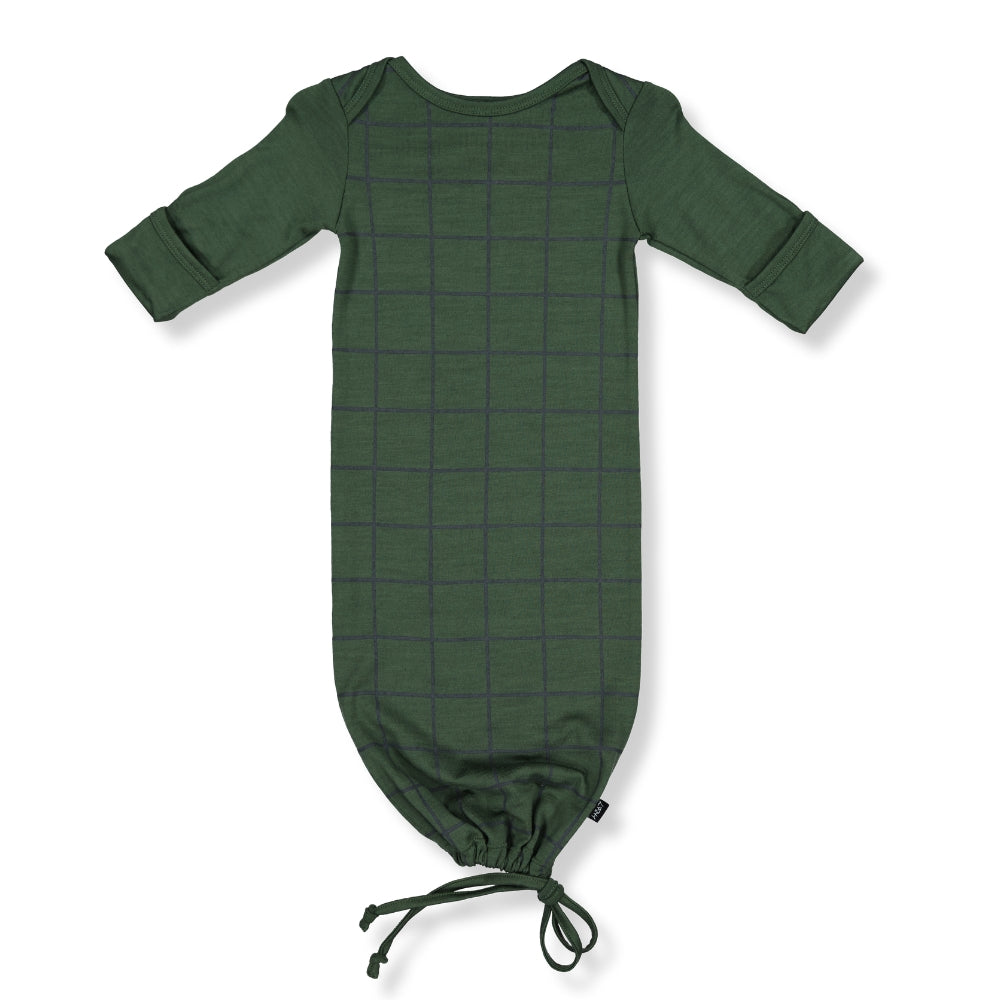 NEWCOMER BABY GOWN- Forest Check, 0-3 months