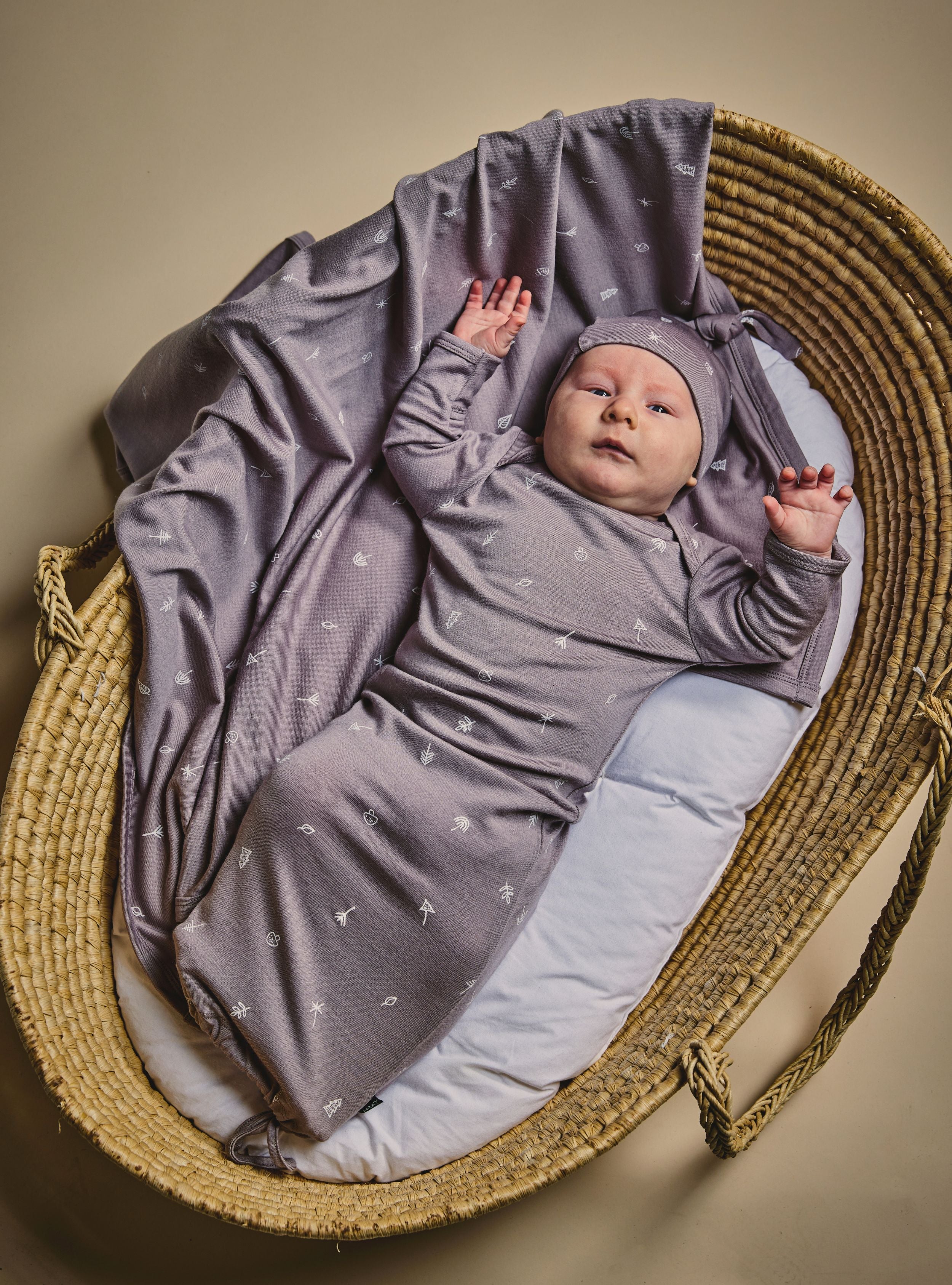 NEWCOMER BABY GOWN- Taupe Nature, 0-3 months