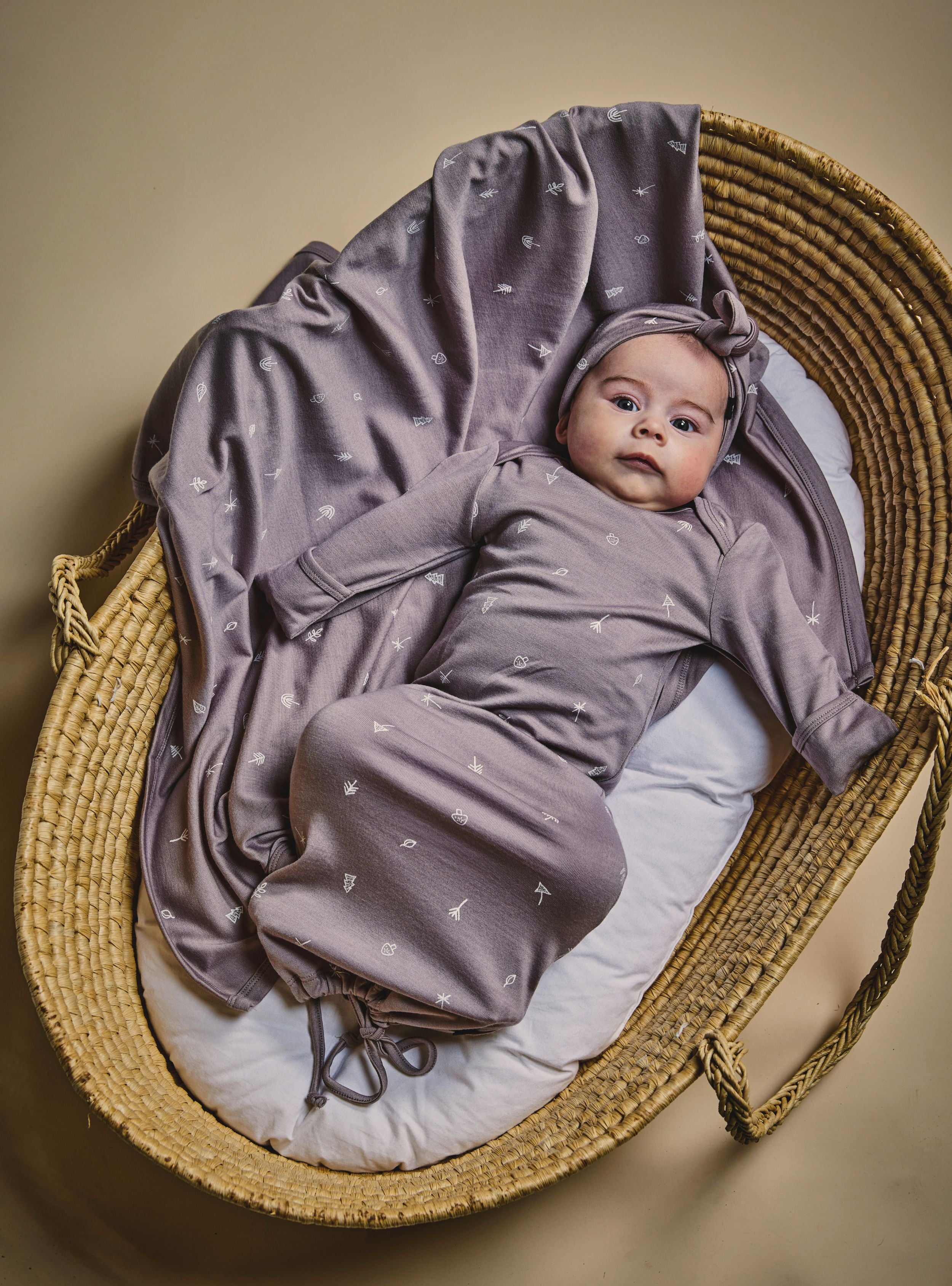 NEWCOMER BABY GOWN- Taupe Nature