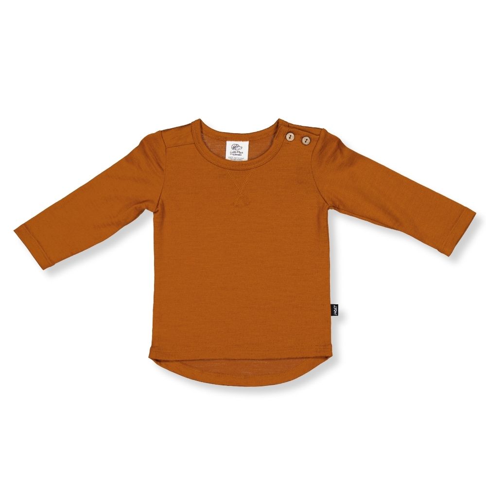 WYATT LONGSLEEVE TOP- Rust, 6-12 months