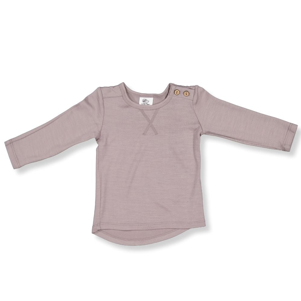 WYATT LONGSLEEVE TOP- Taupe, 6-12 months