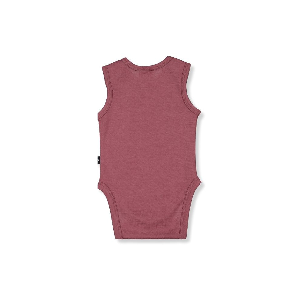 HADLEY SLEEVELESS BODYSUIT- Wild Ginger, 3-6 months + 6-12 months