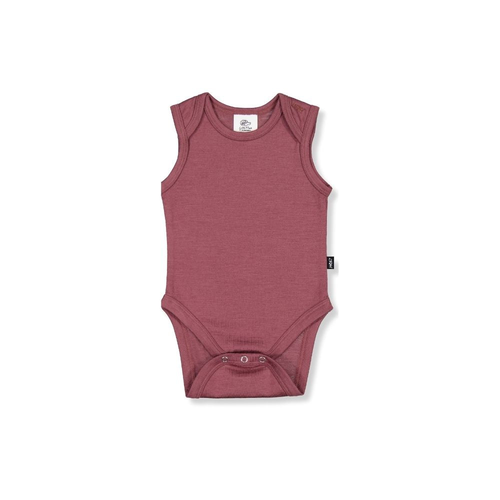 HADLEY SLEEVELESS BODYSUIT- Wild Ginger, 3-6 months + 6-12 months