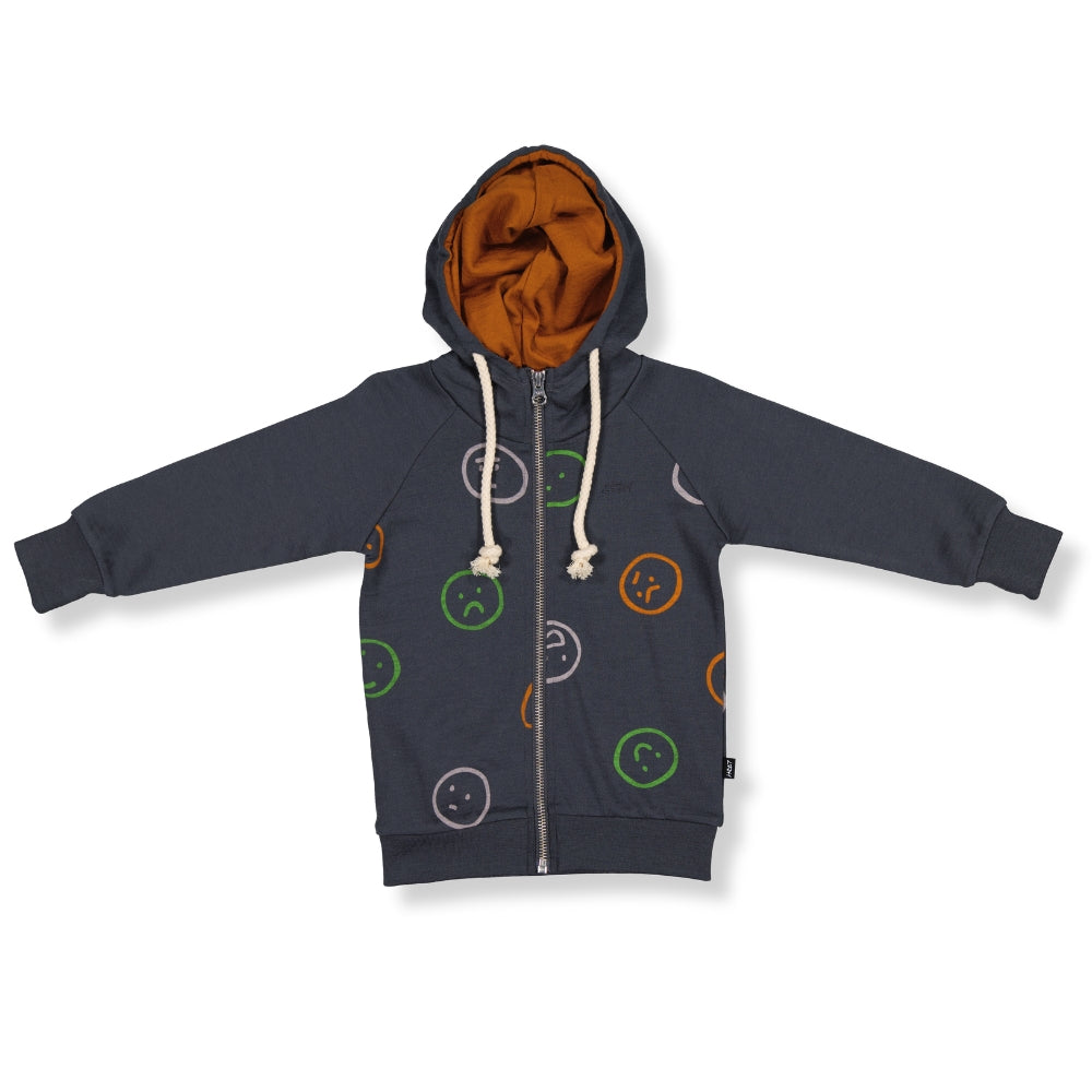 NIXON HOODIE- Shadow/Rust Faces, 18-24 months