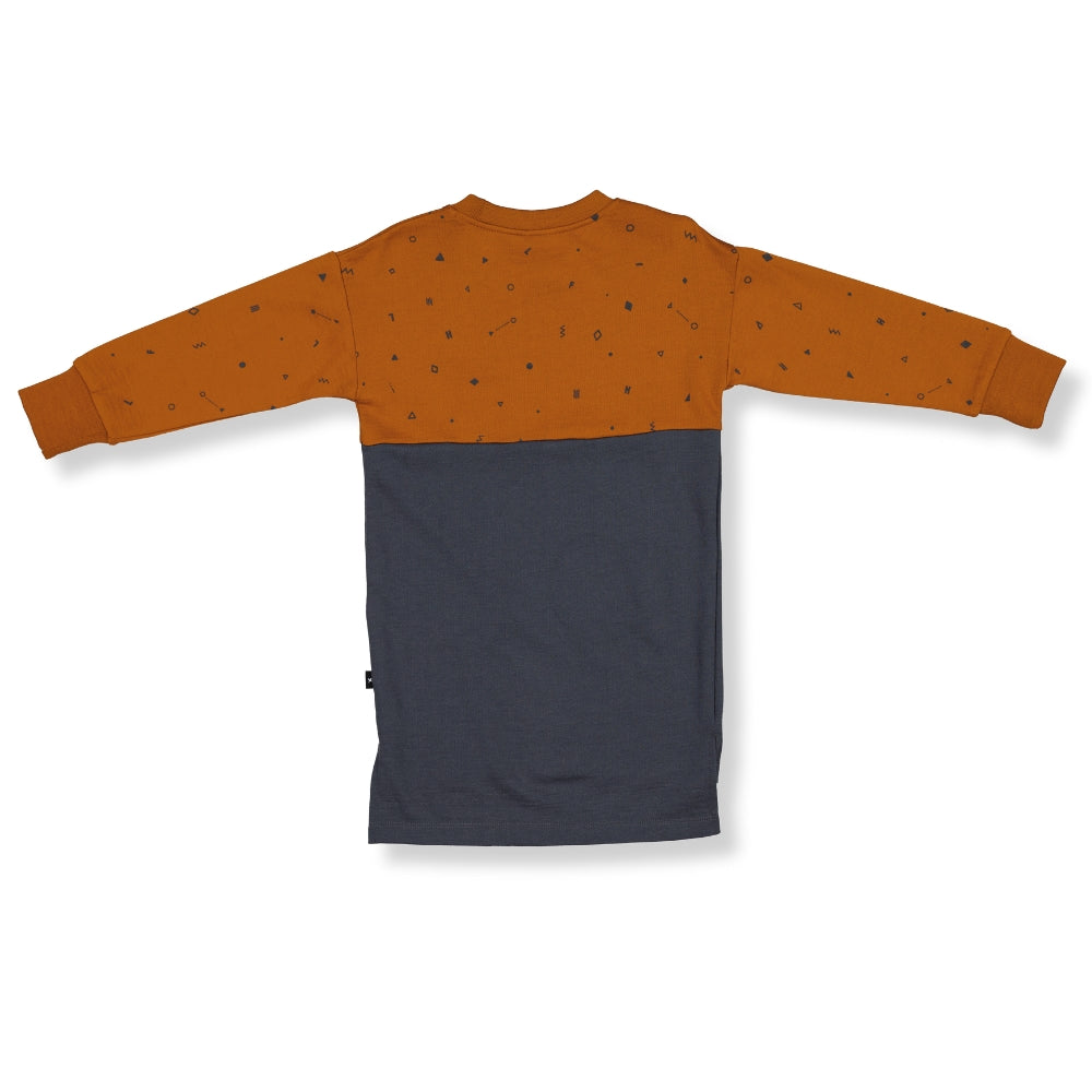 MILA SWEATSHIRT DRESS- Rust Elements, 2-3 years