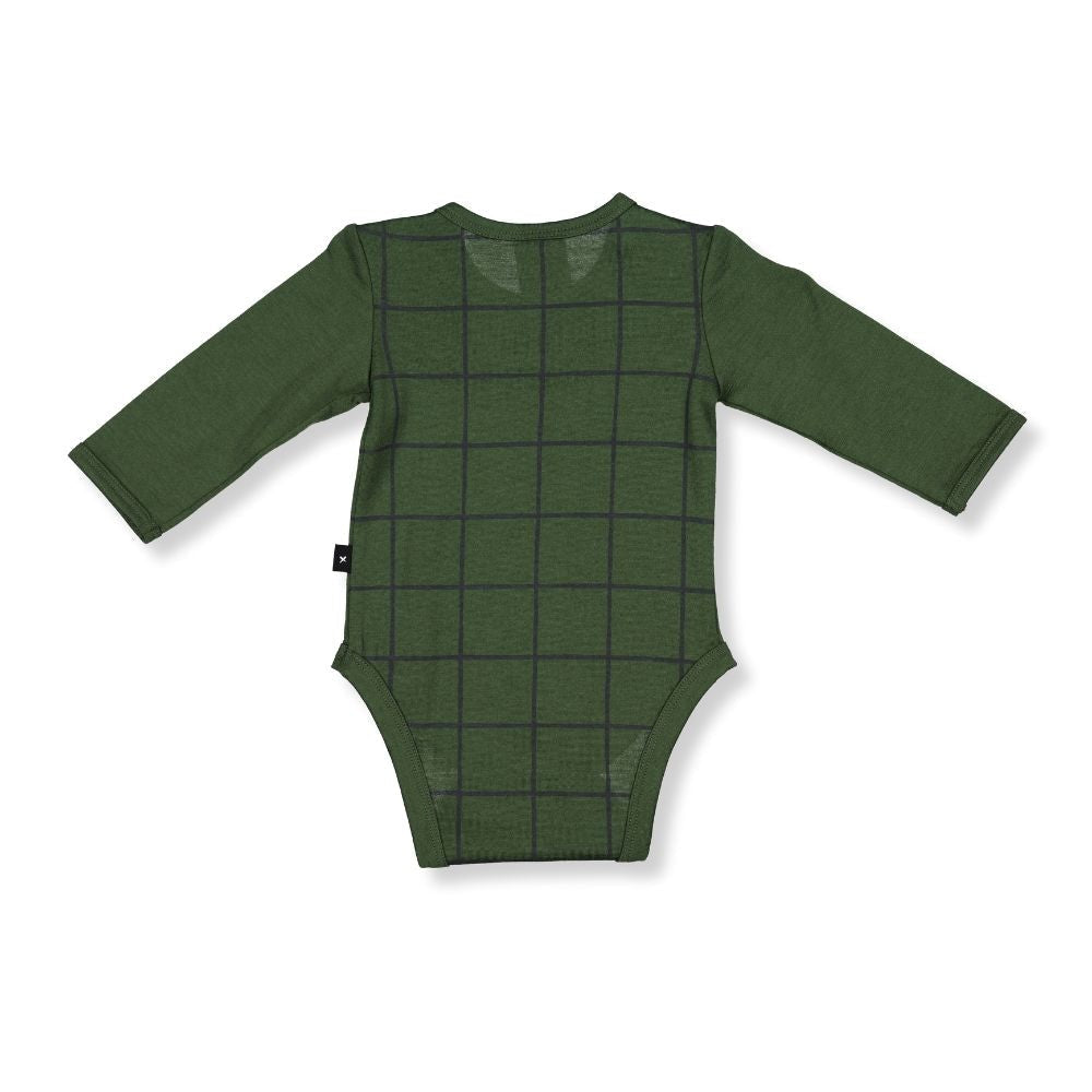 RILEY BODYSUIT- Forest Check, 6-12 months