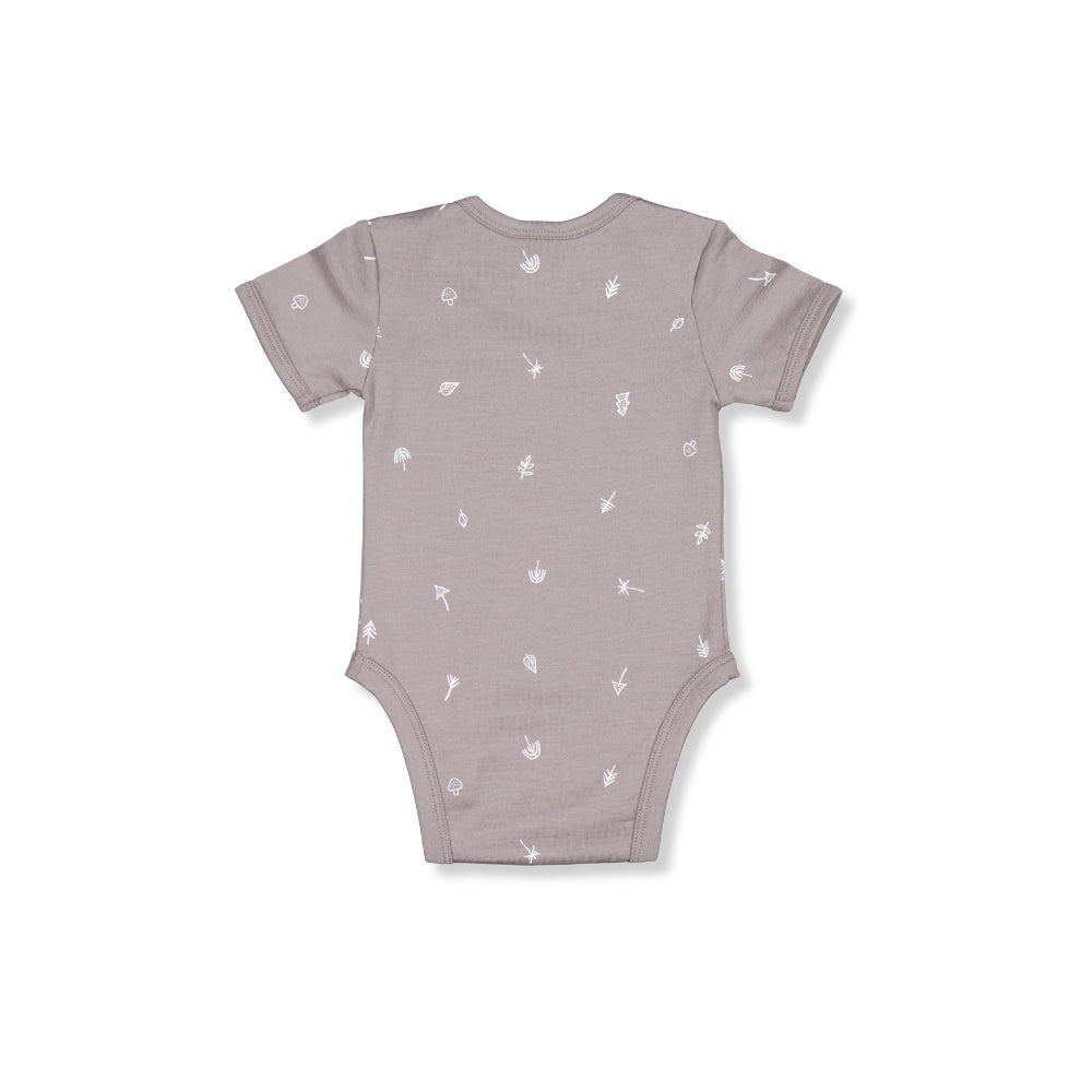 EZRA SHORTSLEEVE BODYSUIT- Taupe Nature, 3-6 months + 6-12 months