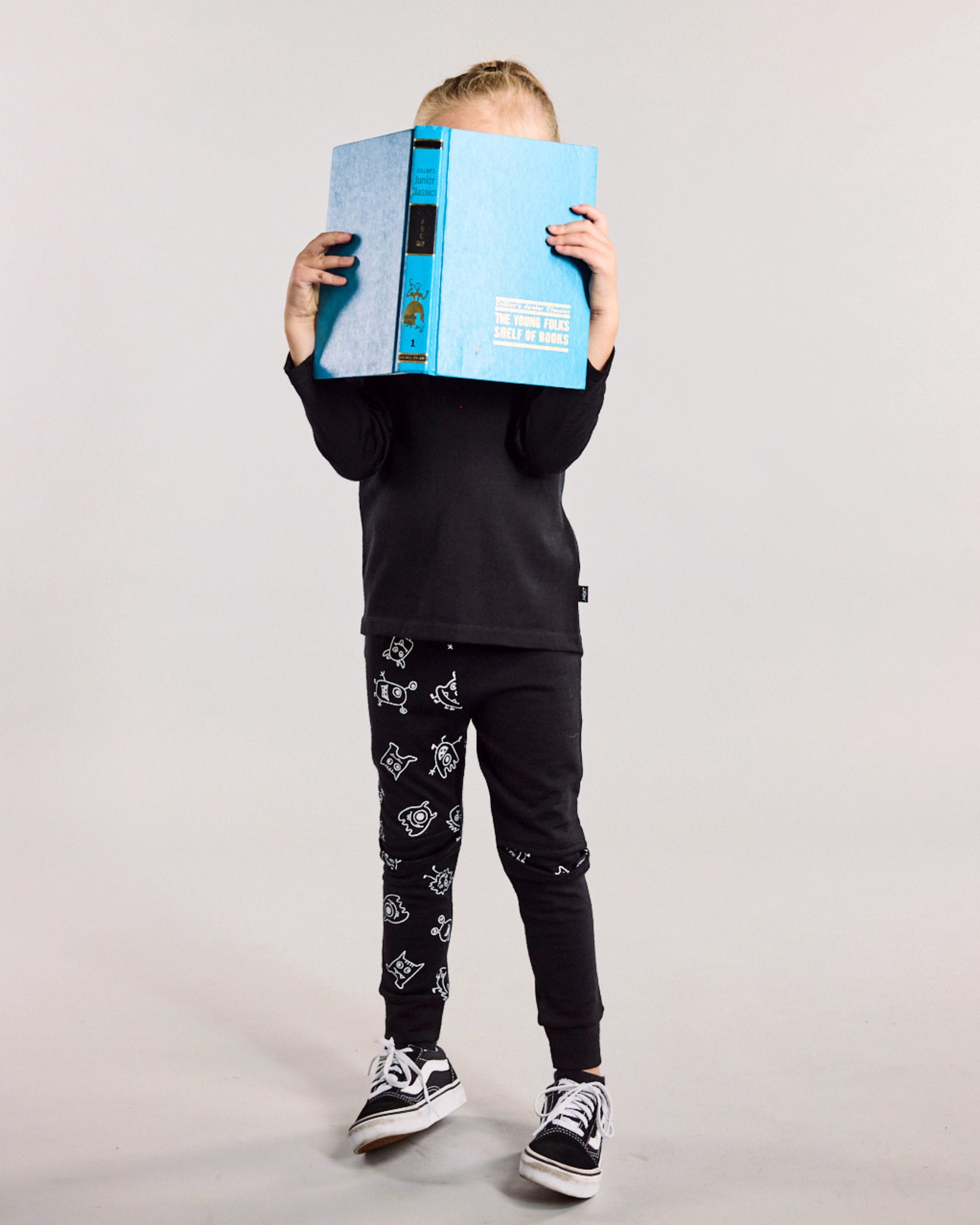 Slasher Leggings - 100% Merino Wool, Black Monsters