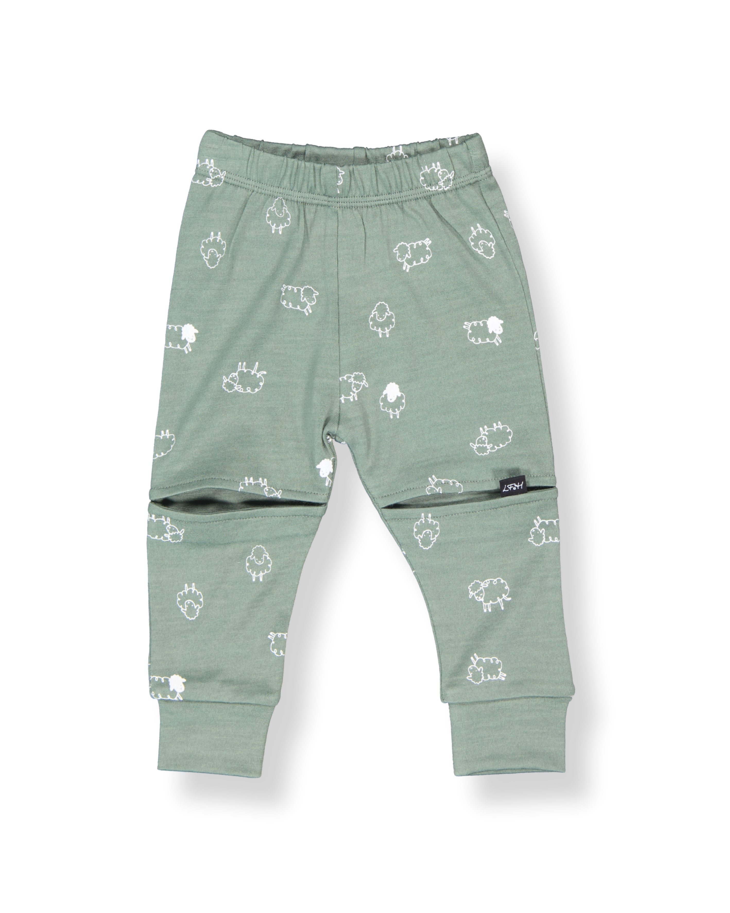 Slasher Leggings - 100% Merino Wool, Fern Flock