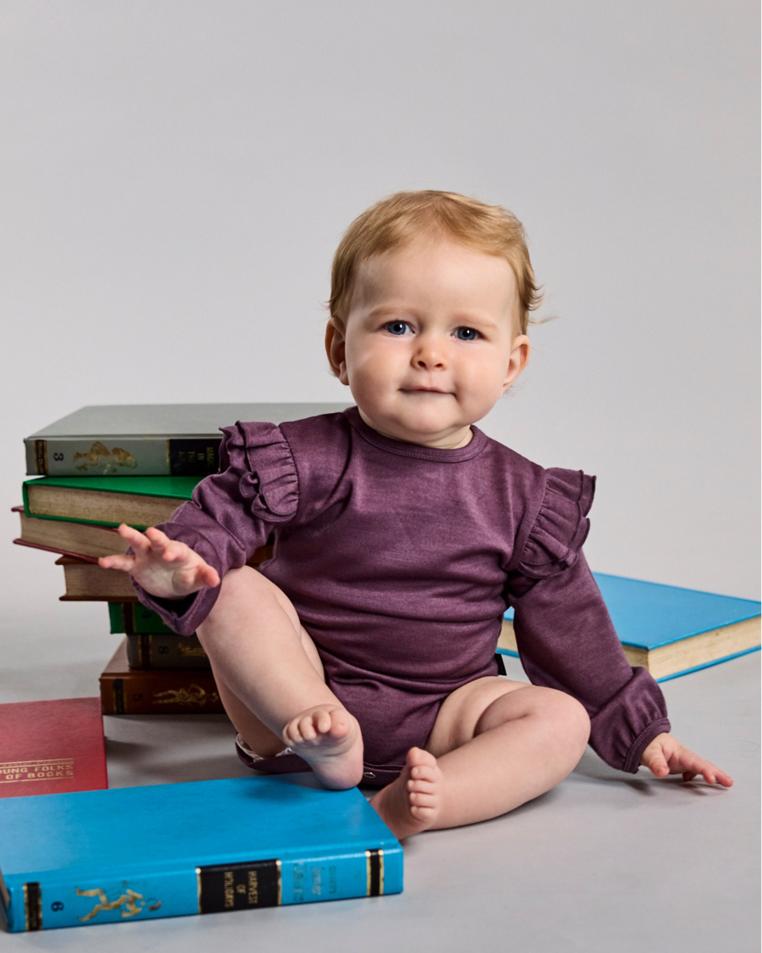 Luna Bodysuit - 100% Merino Wool - Plum