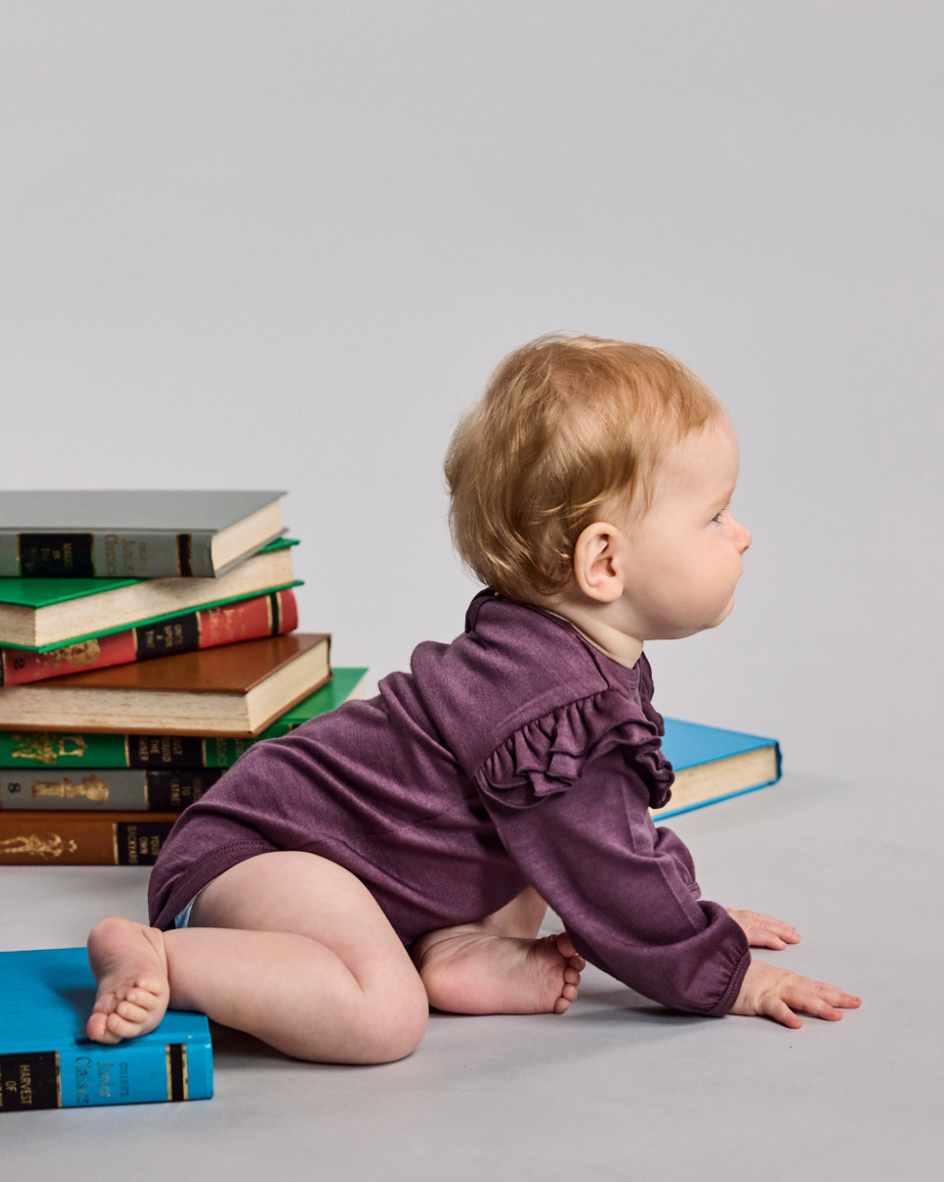 Luna Bodysuit - 100% Merino Wool - Plum