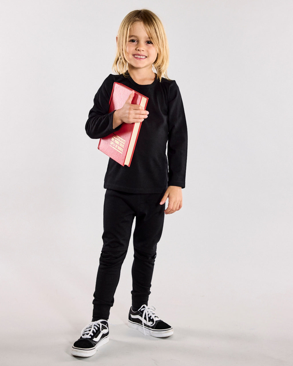 Wyatt Long Sleeve Top - 100% Merino Wool, Black
