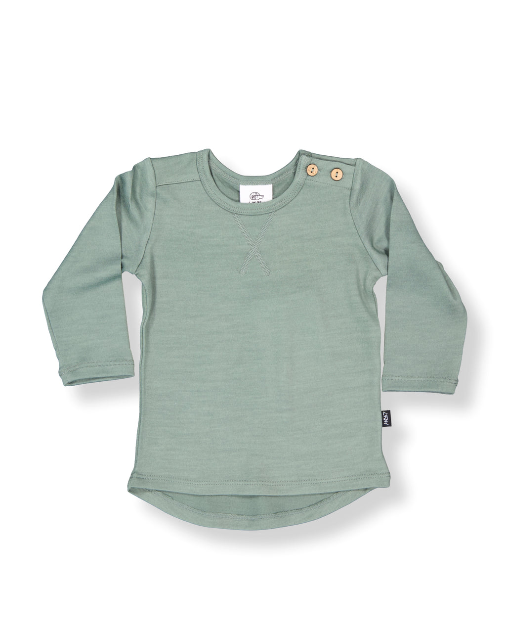 Wyatt Long Sleeve Top - 100% Merino Wool, Fern
