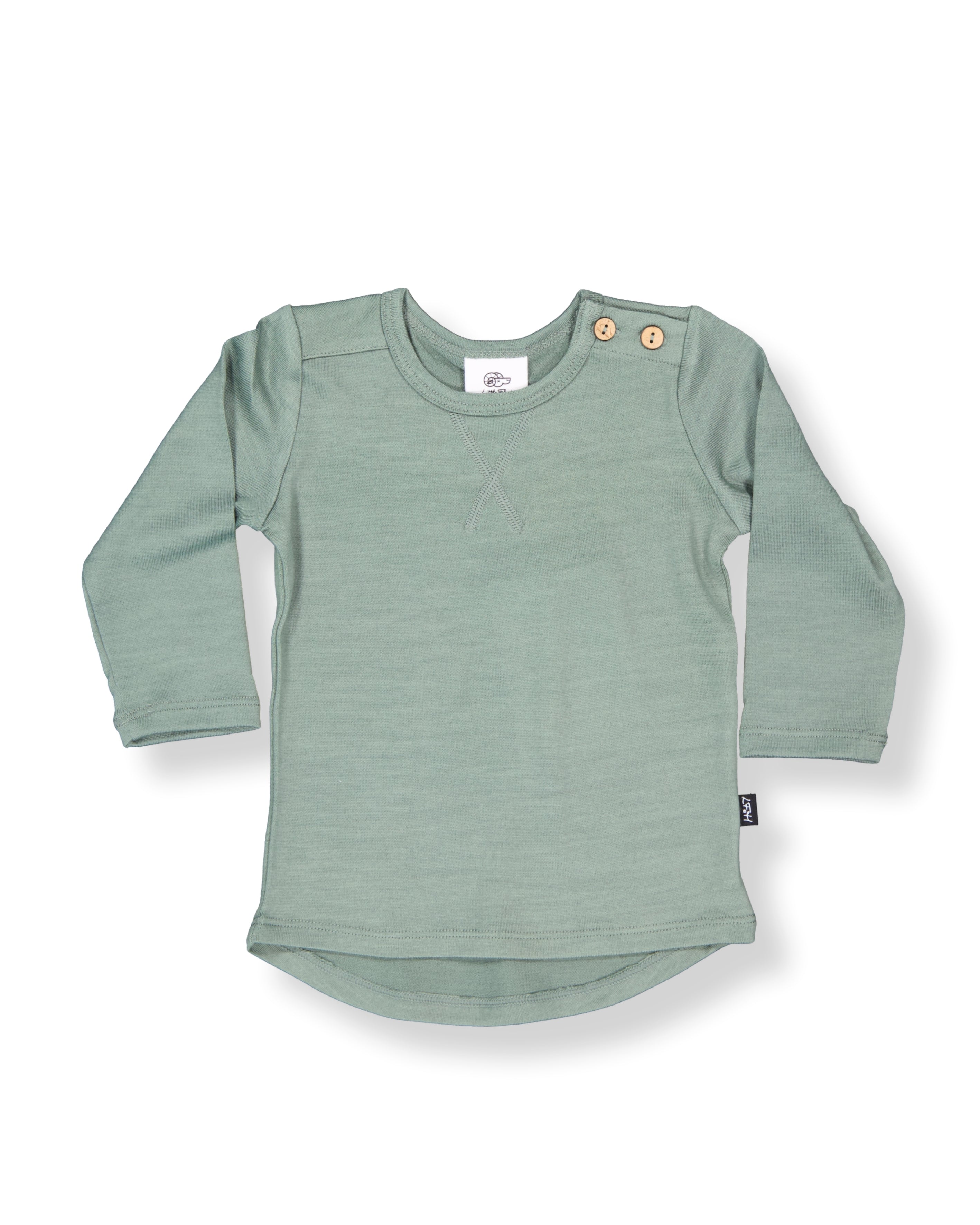 Wyatt Long Sleeve Top - 100% Merino Wool, Fern