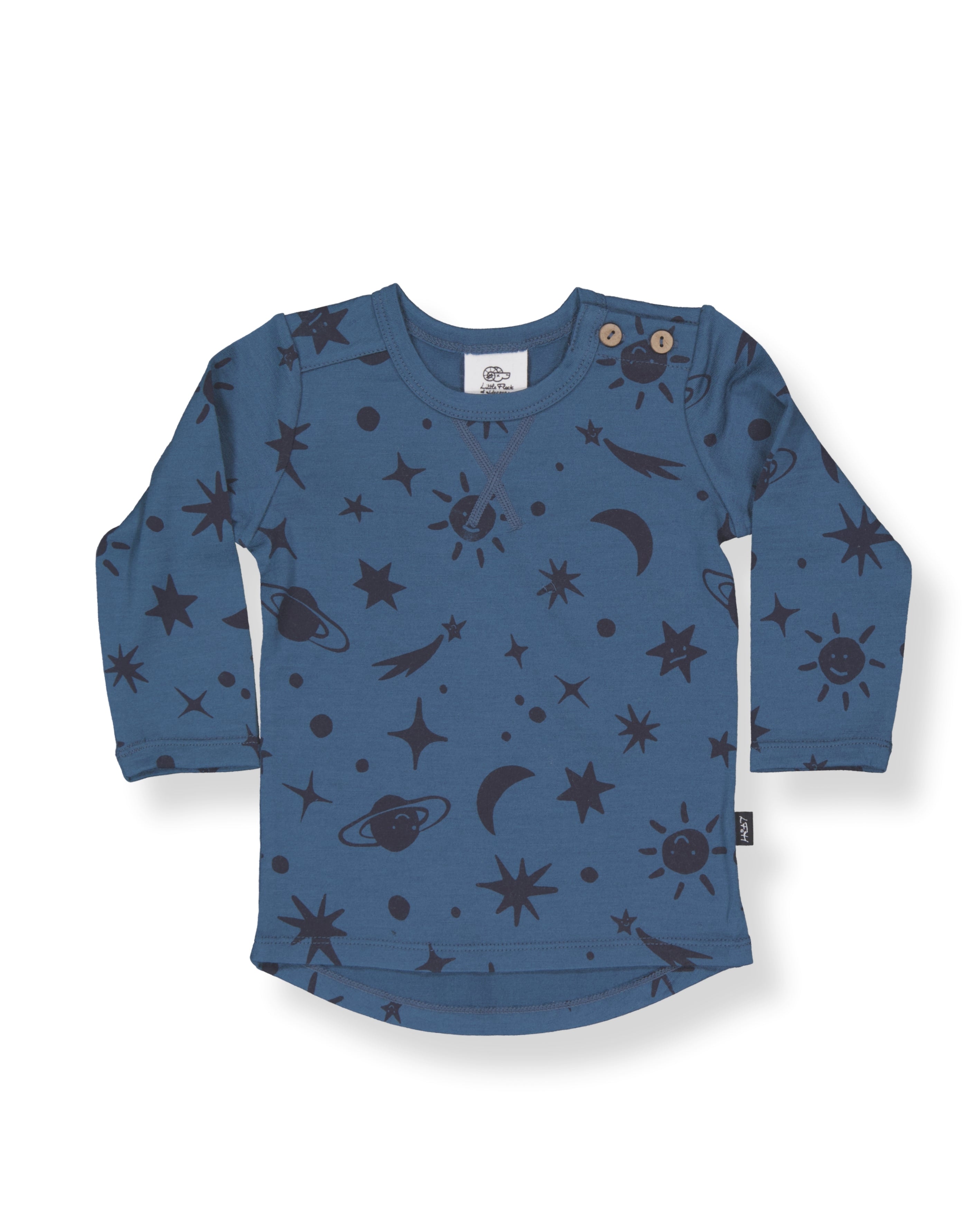 Wyatt Long Sleeve Top - 100% Merino Wool, Orion Galaxy