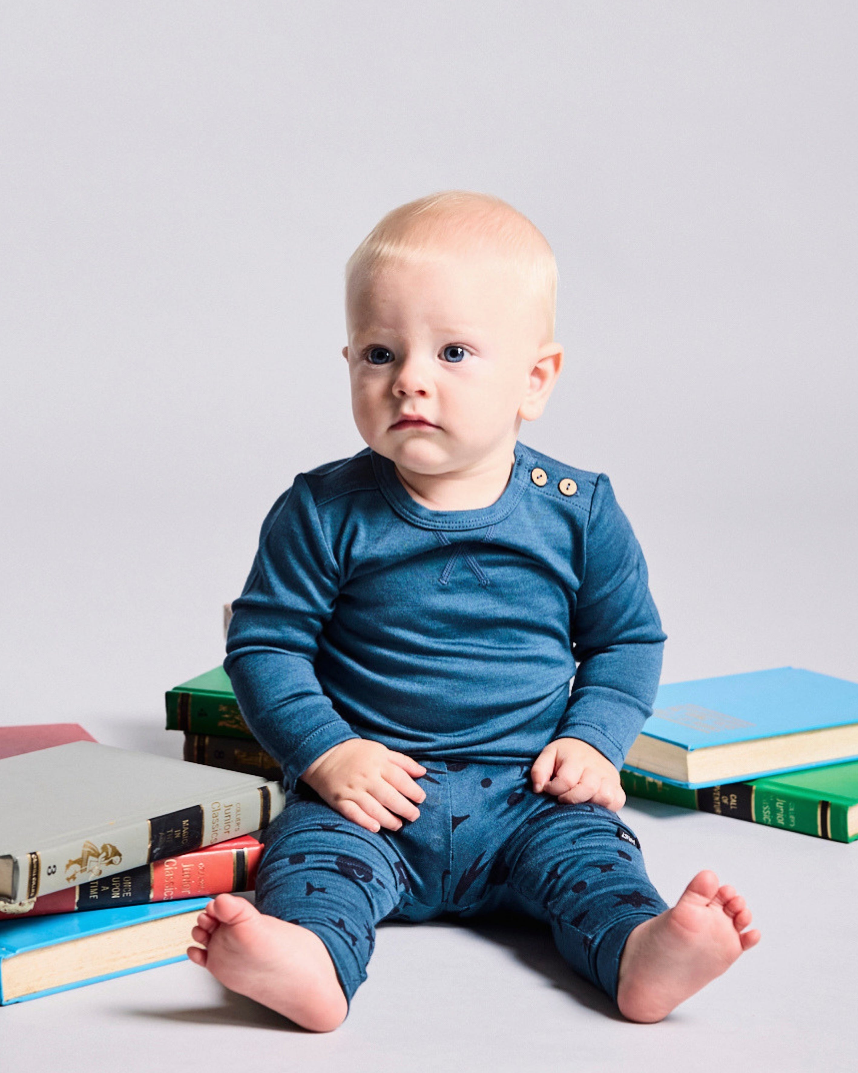 Wyatt Long Sleeve Top - 100% Merino Wool, Orion