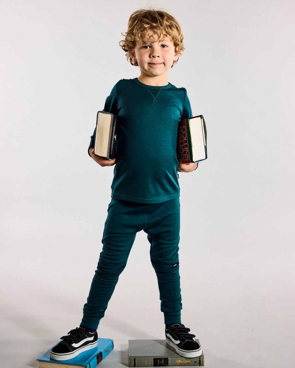 Wyatt Long Sleeve Top - 100% Merino Wool, Pine