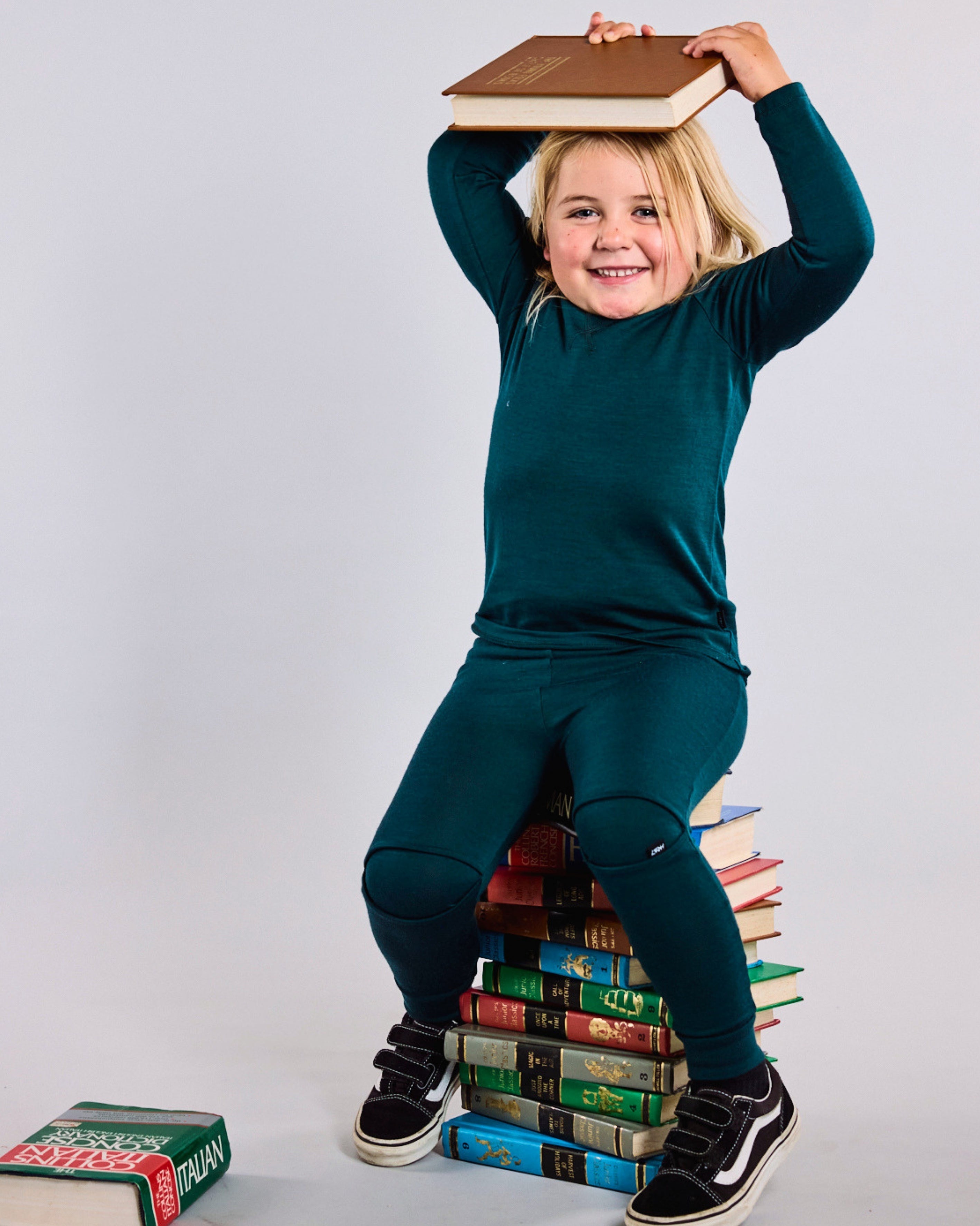 Wyatt Long Sleeve Top - 100% Merino Wool, Pine