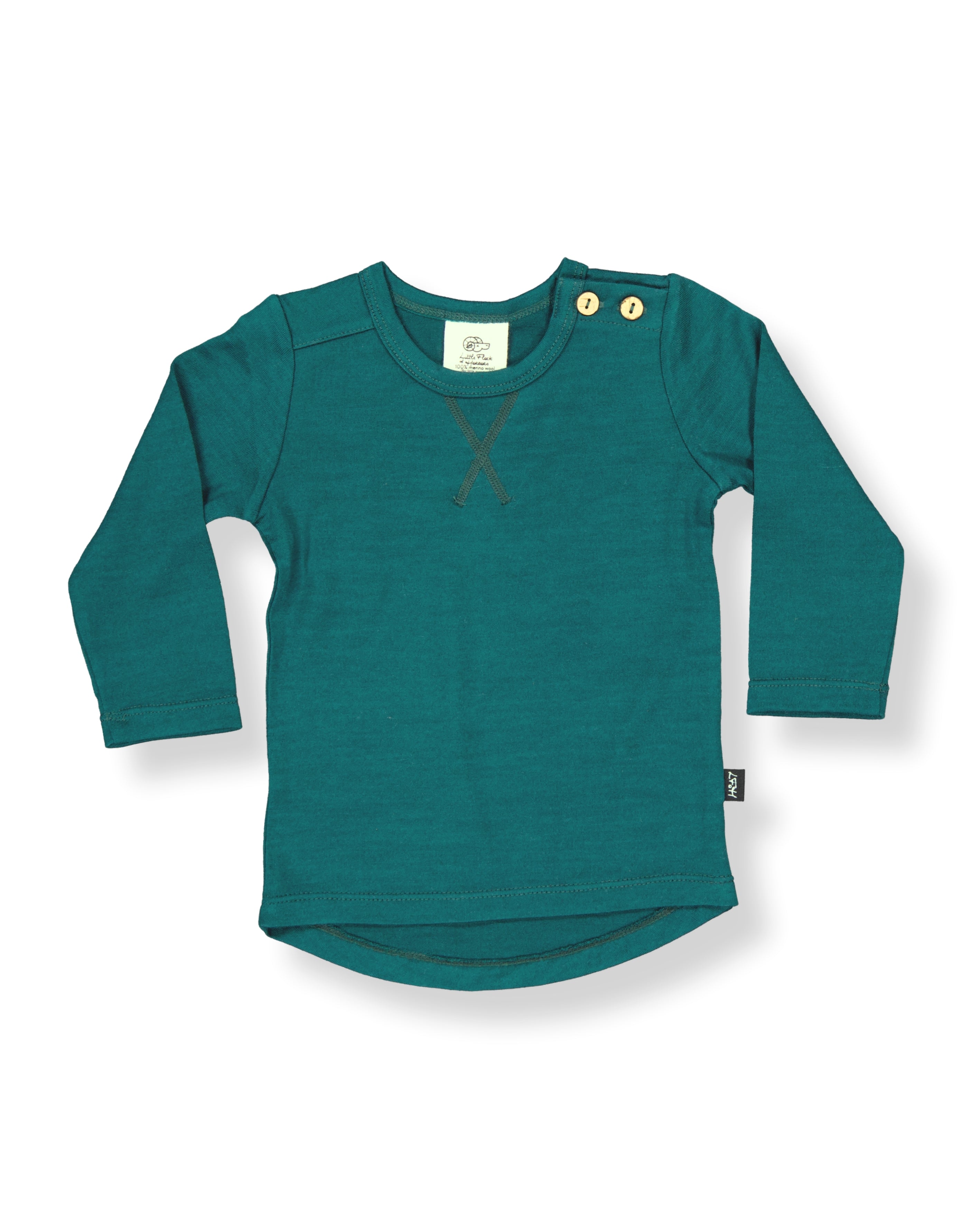 Wyatt Long Sleeve Top - 100% Merino Wool, Pine