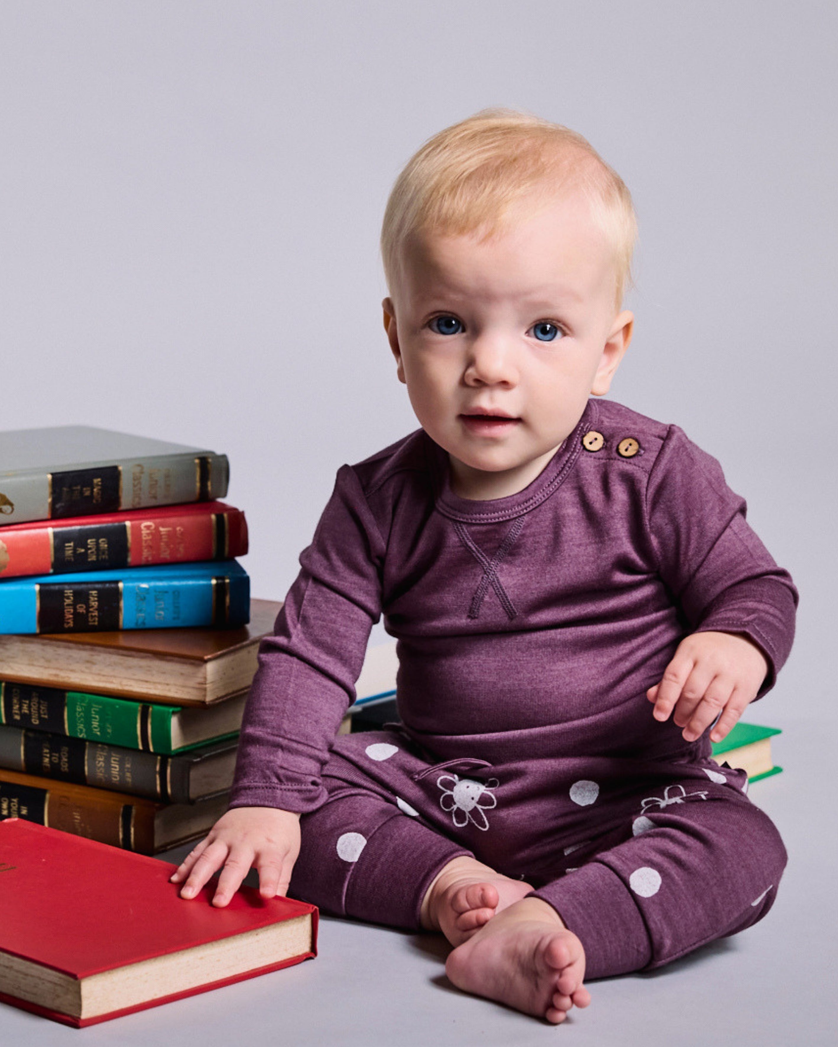 Wyatt Long Sleeve Top - 100% Merino Wool, Plum