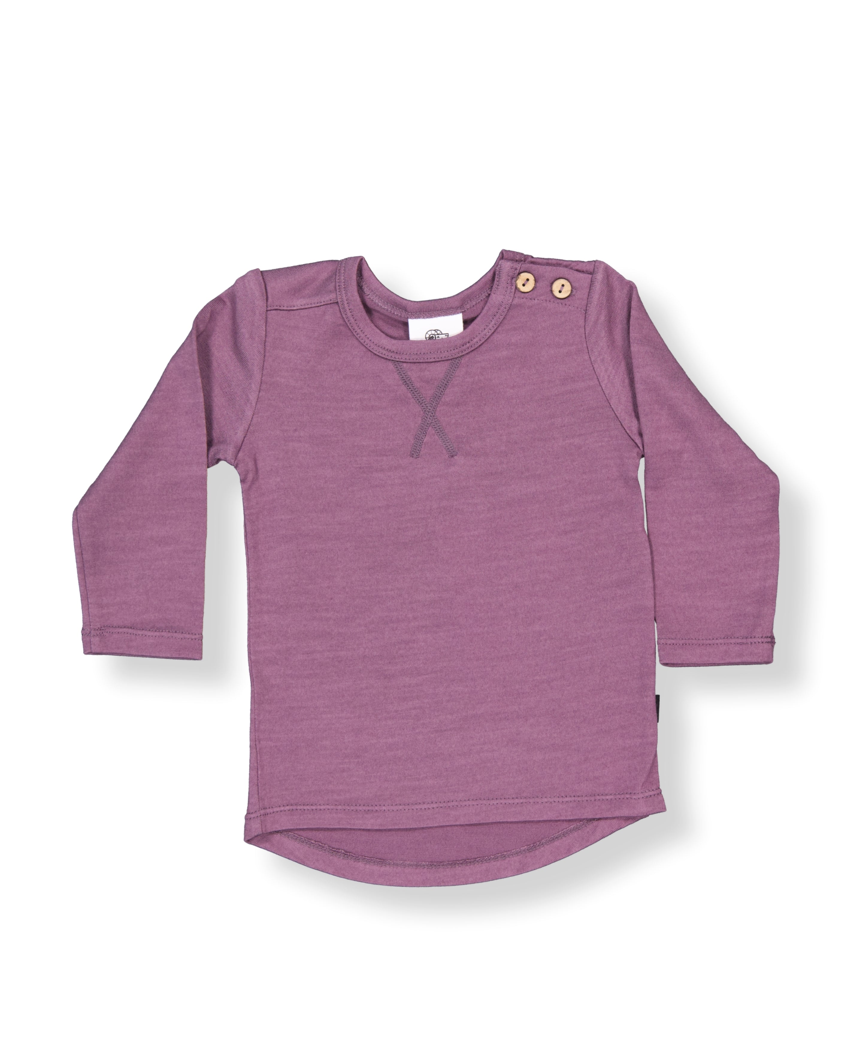 Wyatt Long Sleeve Top - 100% Merino Wool, Plum