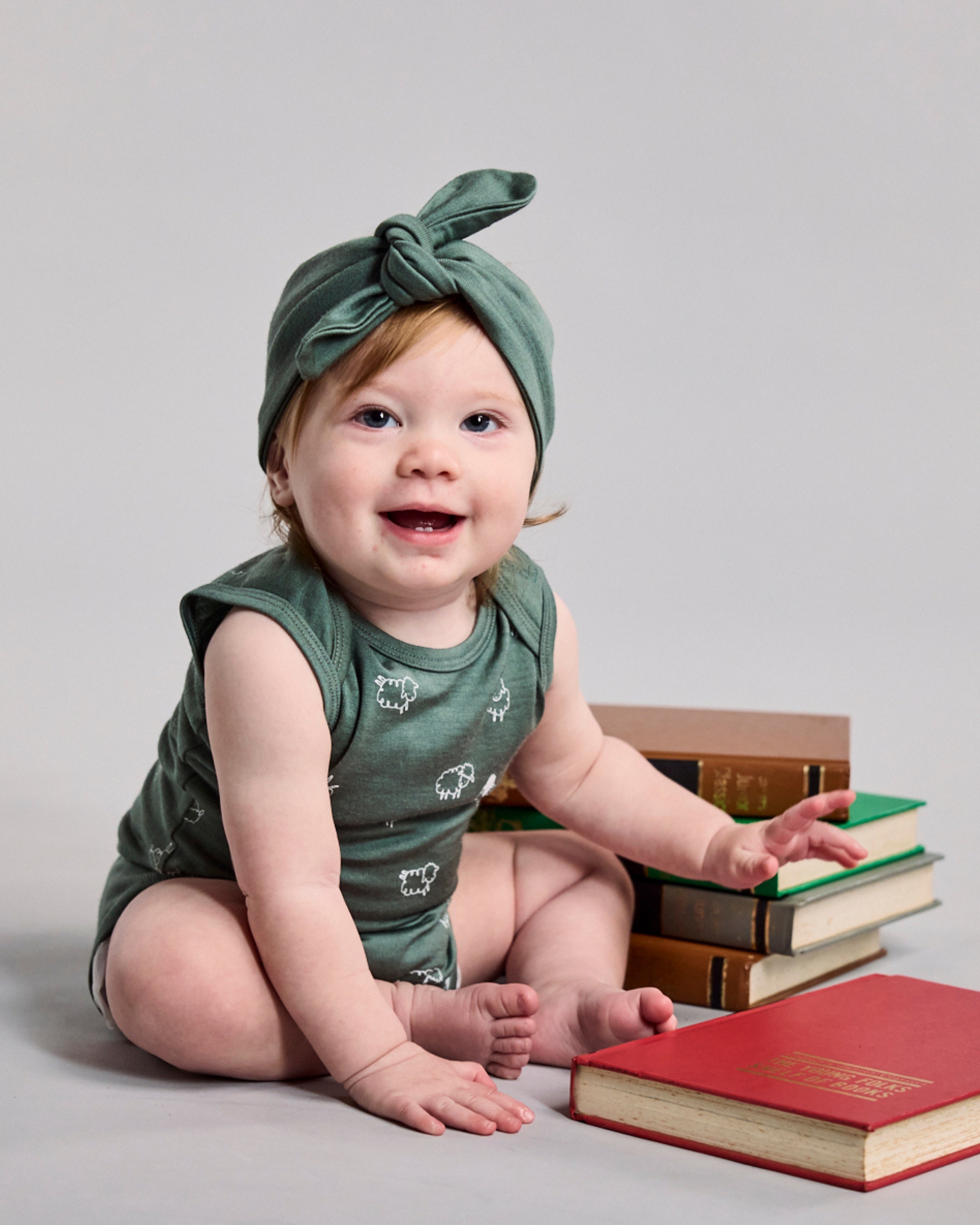 Hadley Bodysuit - 100% Merino Wool - Fern Flock