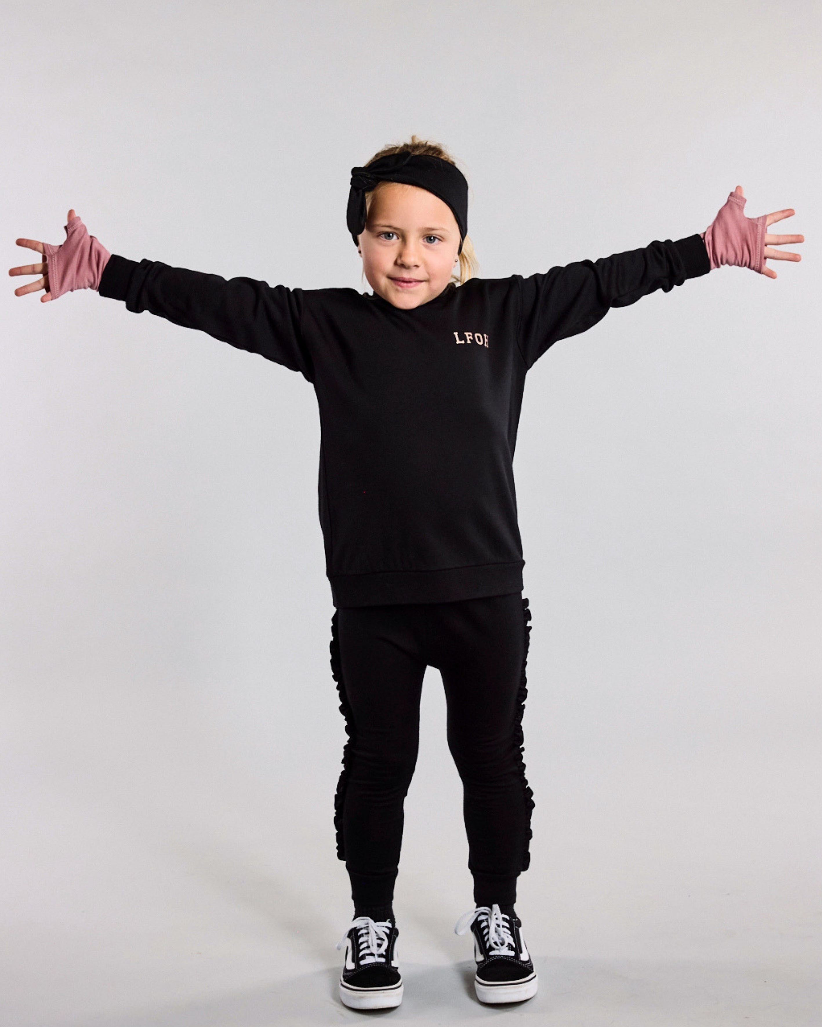 Kenzie Frill Legging - 100% Merino Wool, Black