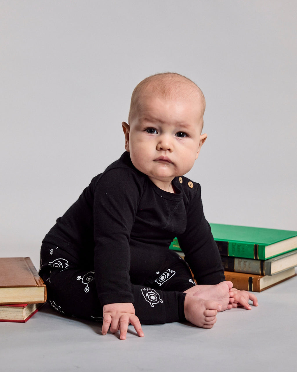 Asher Pants - 100% Merino Wool - Black Monsters