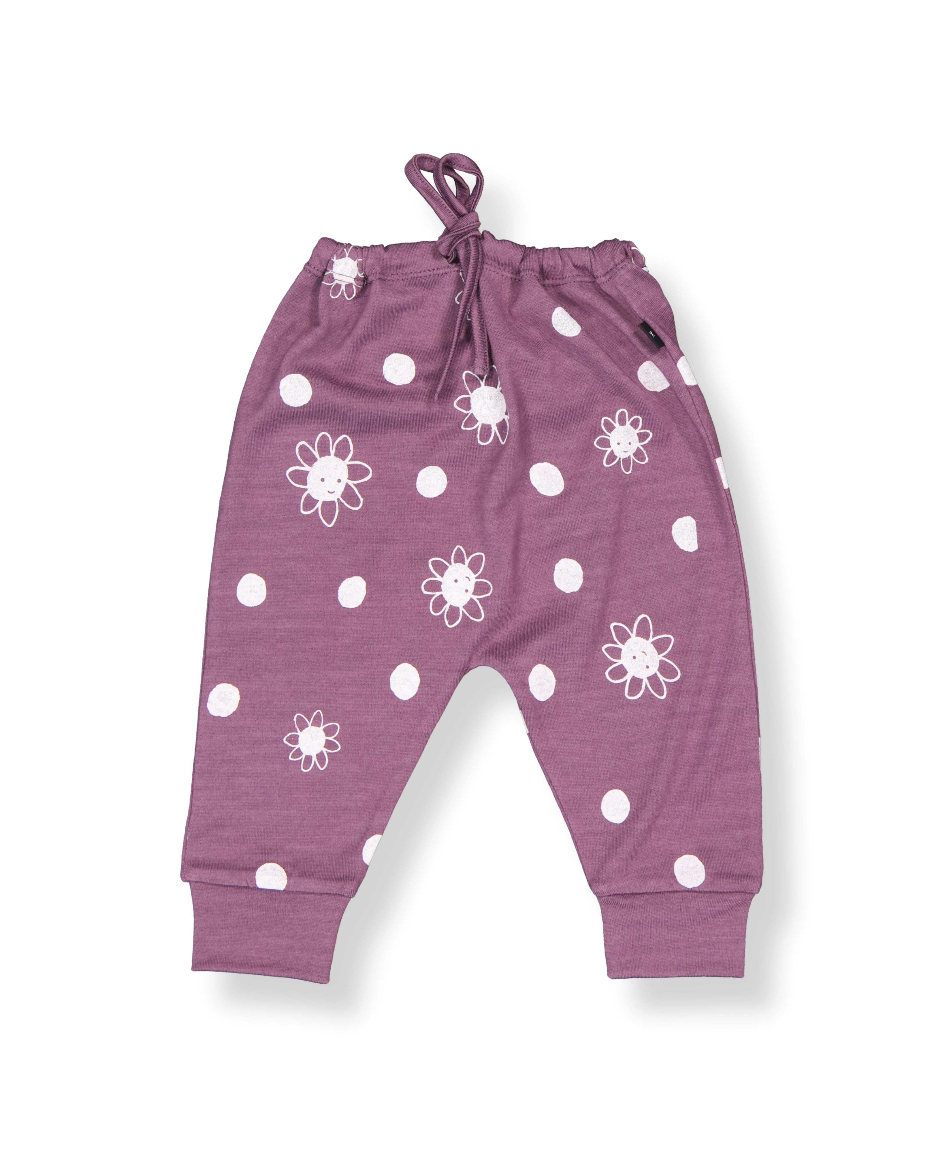 Asher Pants - 100% Merino Wool - Plum Daisy