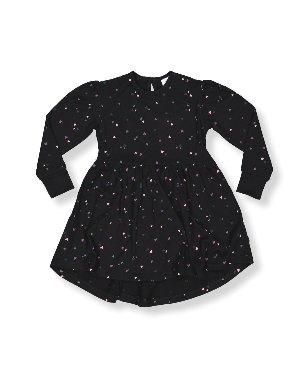 Emilia Swing Dress - 100% Merino Wool - Black Miniheart
