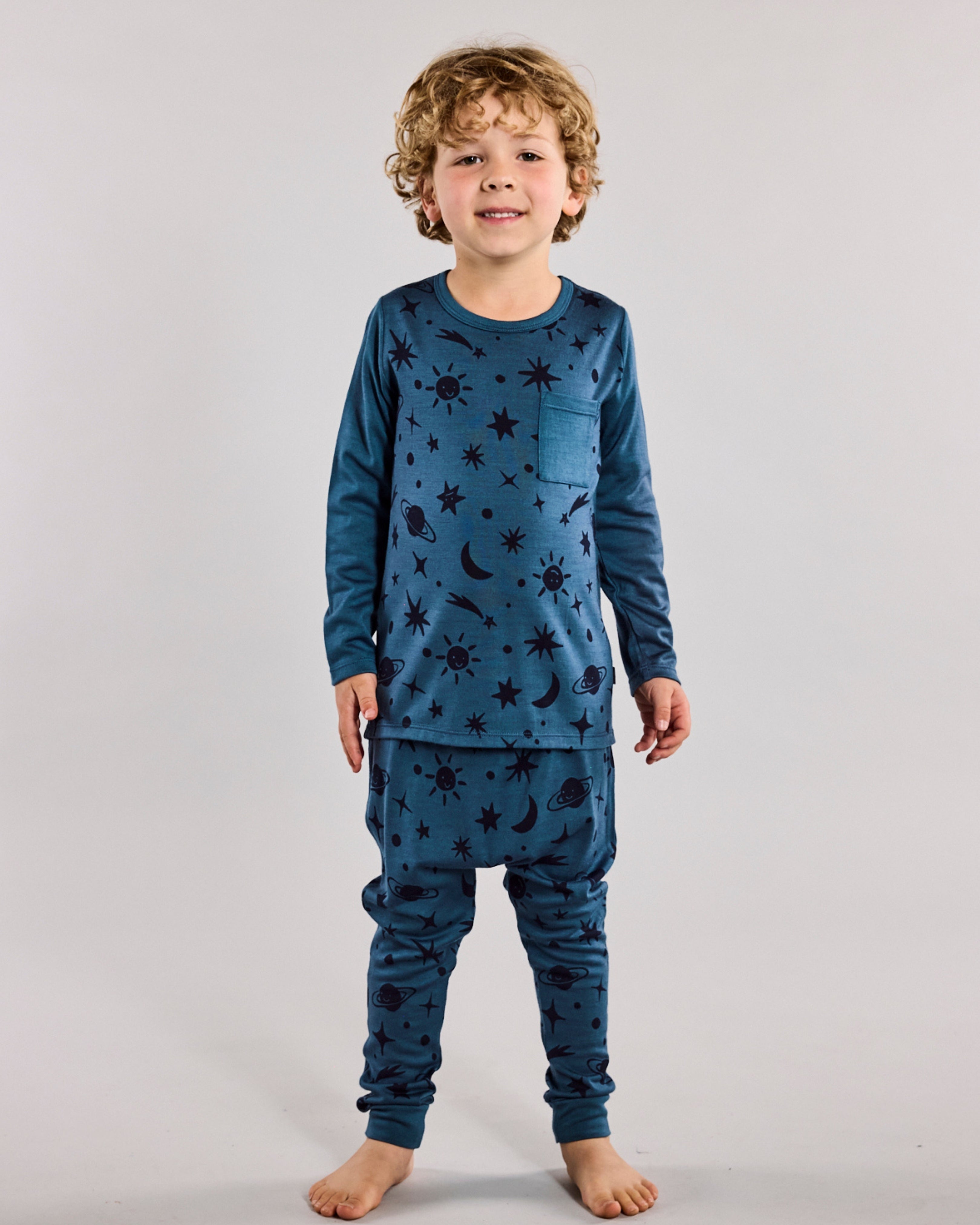 Marlow PJ Set - 100% Merino Wool - Orion Galaxy