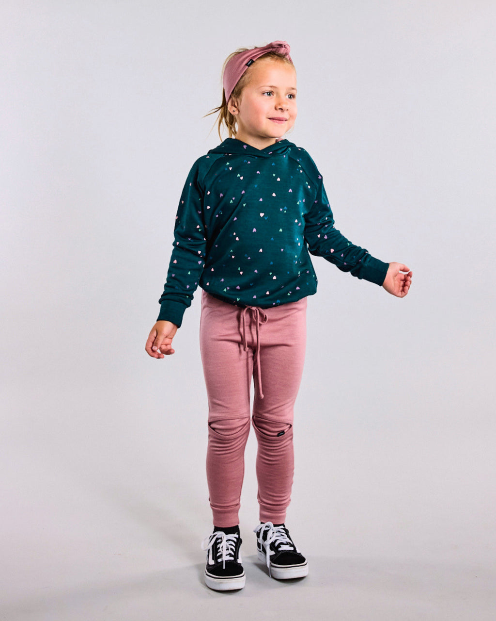 Elyse Hoodie - 100% Merino Wool - Pine Miniheart