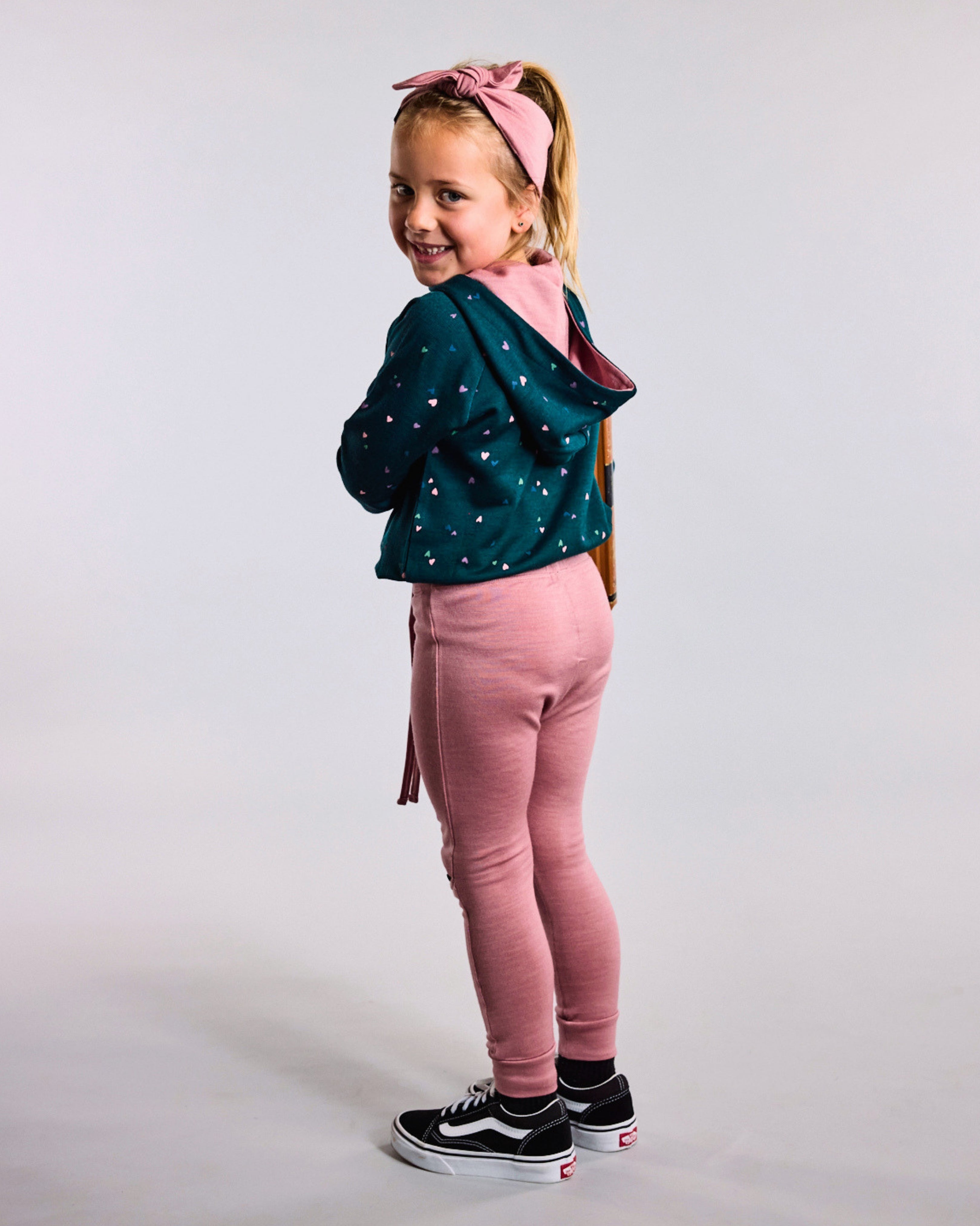 Elyse Hoodie - 100% Merino Wool - Pine Miniheart