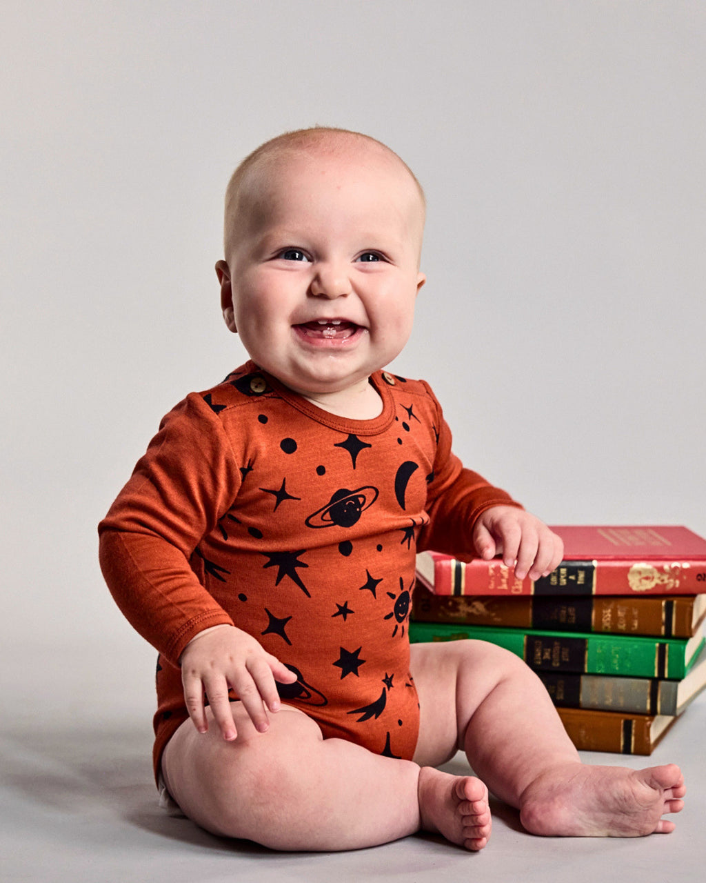 Riley Bodysuit - 100% Merino Wool, Desert Galaxy