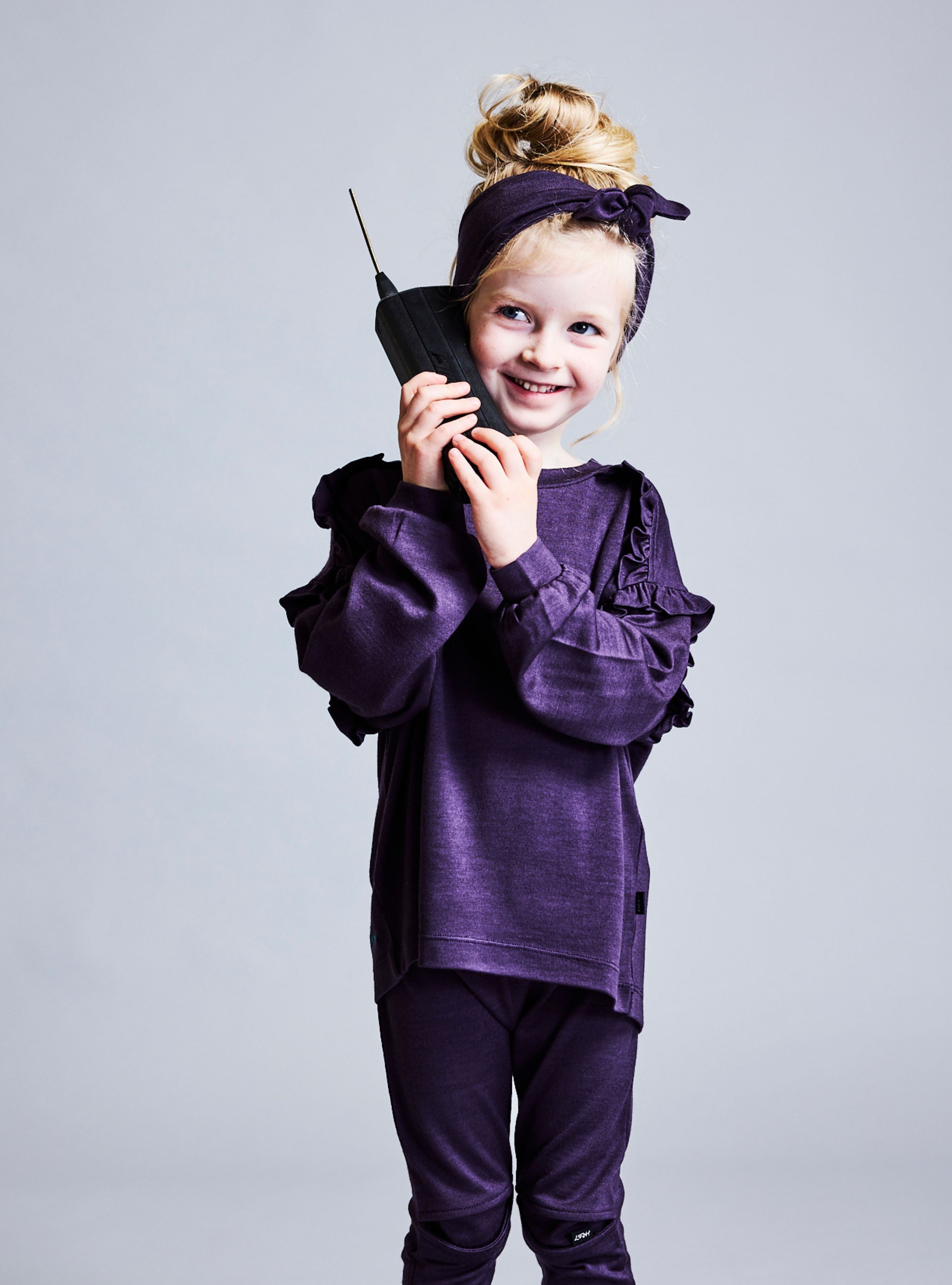 EDEN FRILL TOP - Violet Smoke