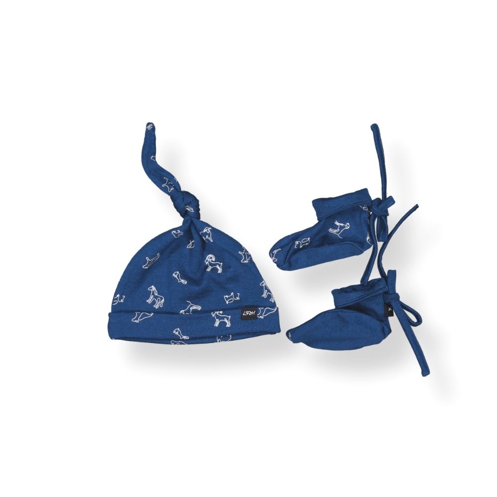 KNOTTED BEANIE & BOOTIE SET - Gibraltar Animal