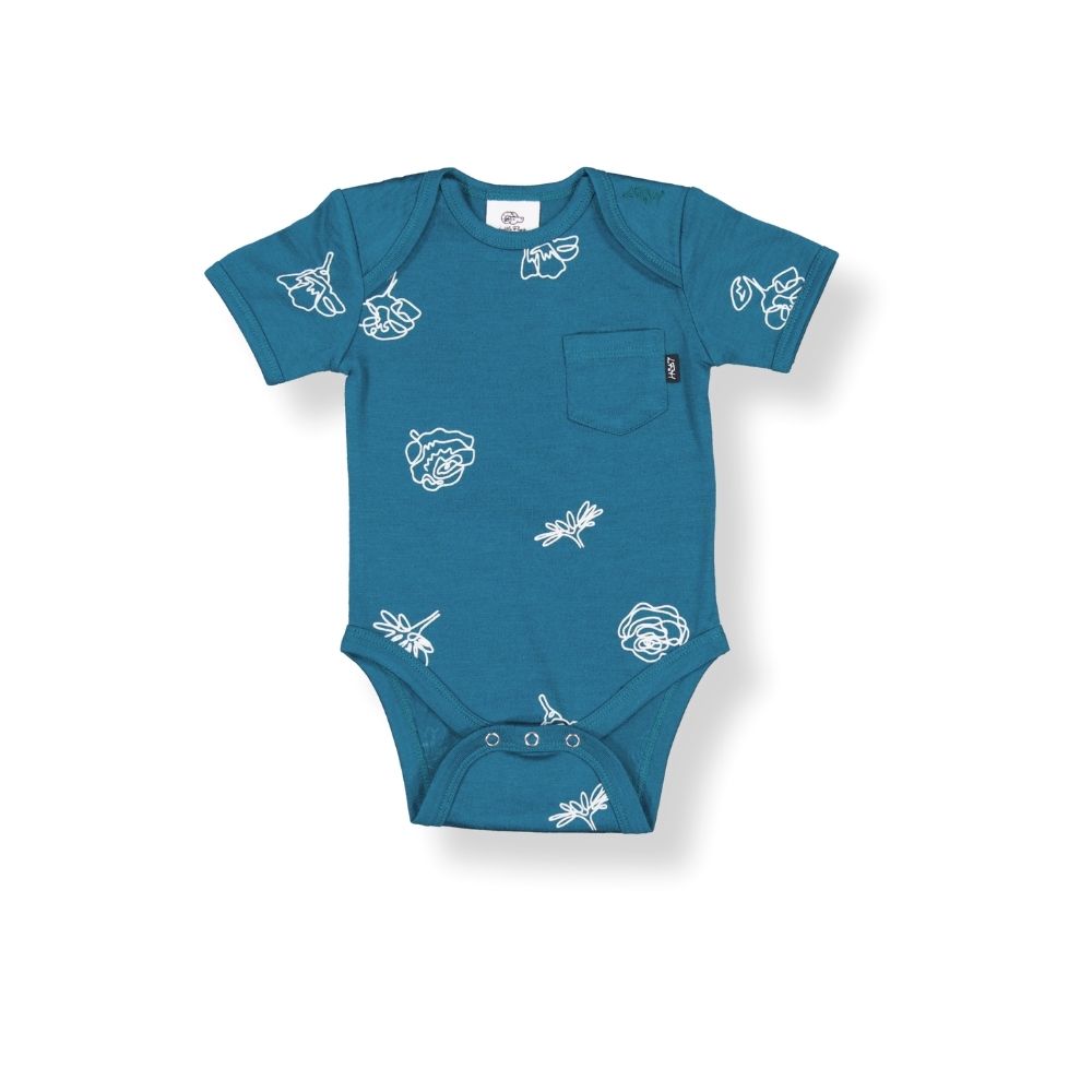 Ezra Bodysuit · Jade Wildflower · 3-6 months & 6-12 months