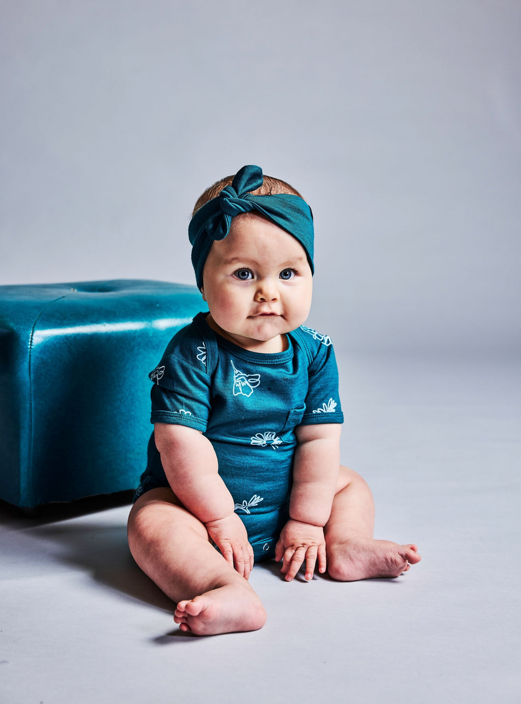 Ezra Bodysuit · Jade Wildflower · 3-6 months & 6-12 months