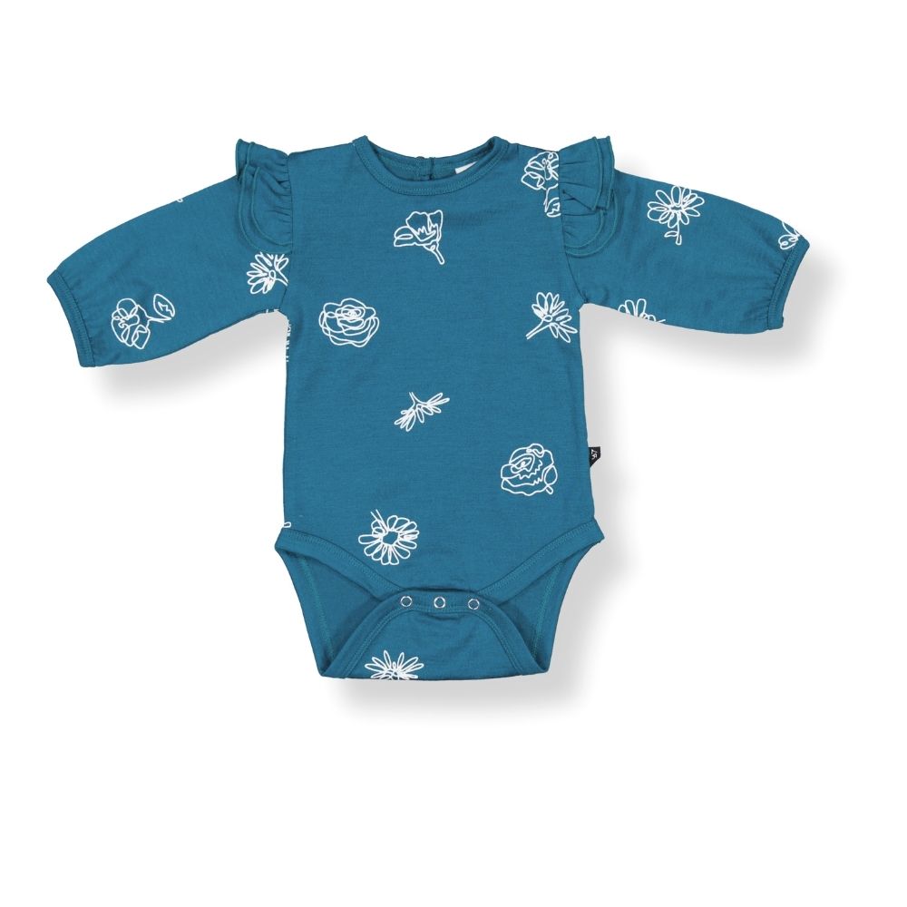 Luna Bodysuit · Jade Wildflower · 3-6 months