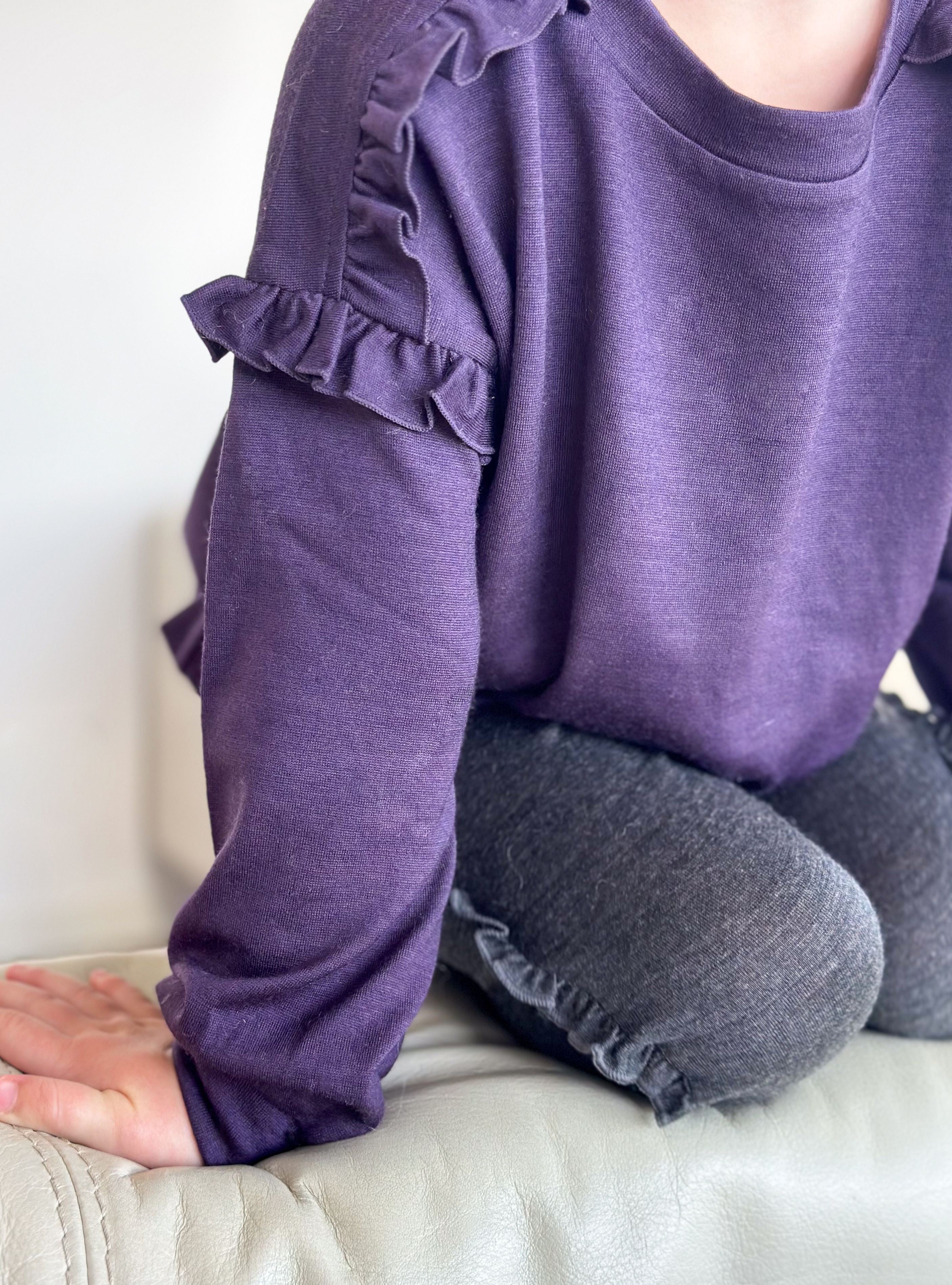 EDEN FRILL TOP - Violet Smoke