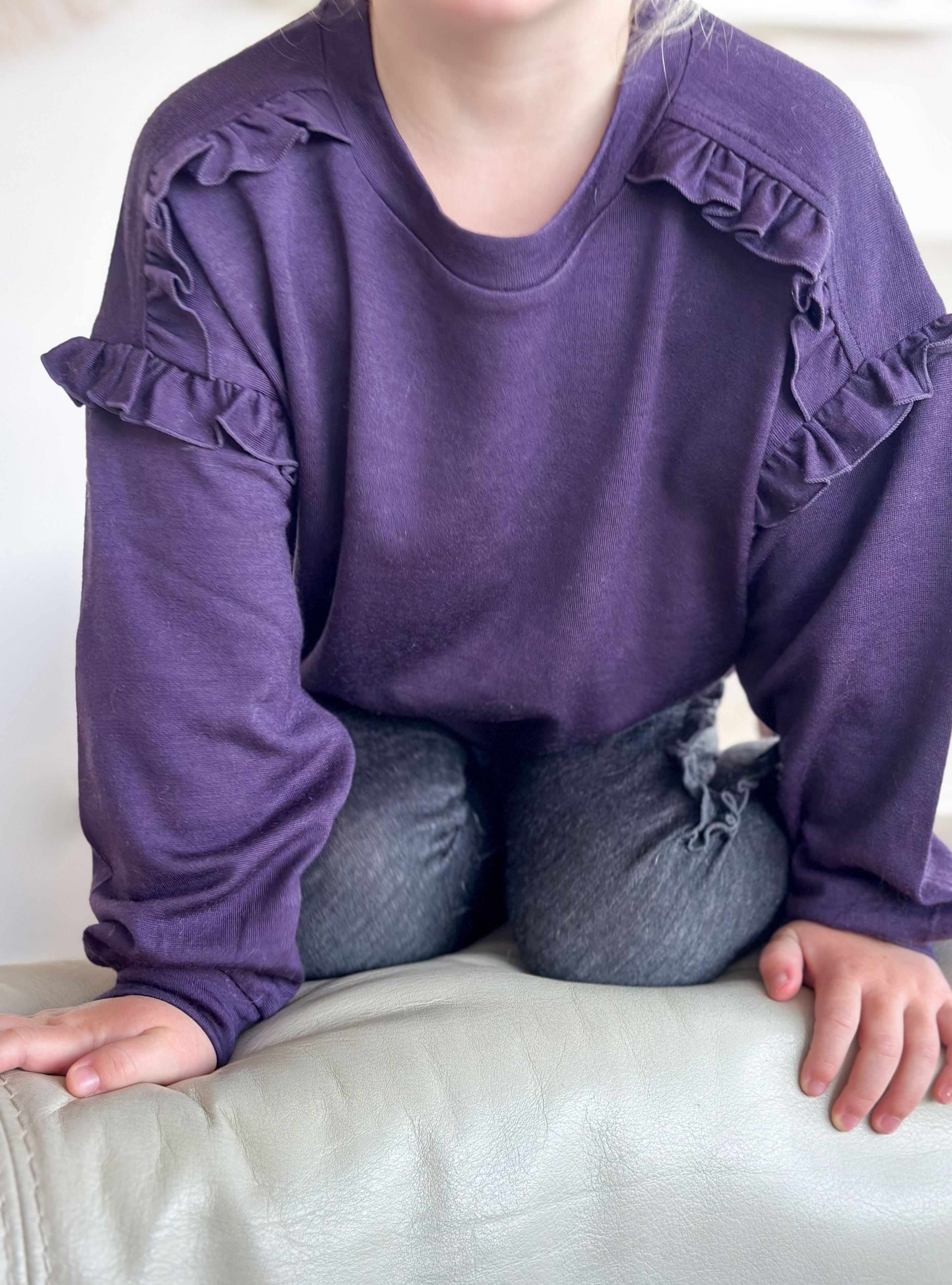 EDEN FRILL TOP - Violet Smoke