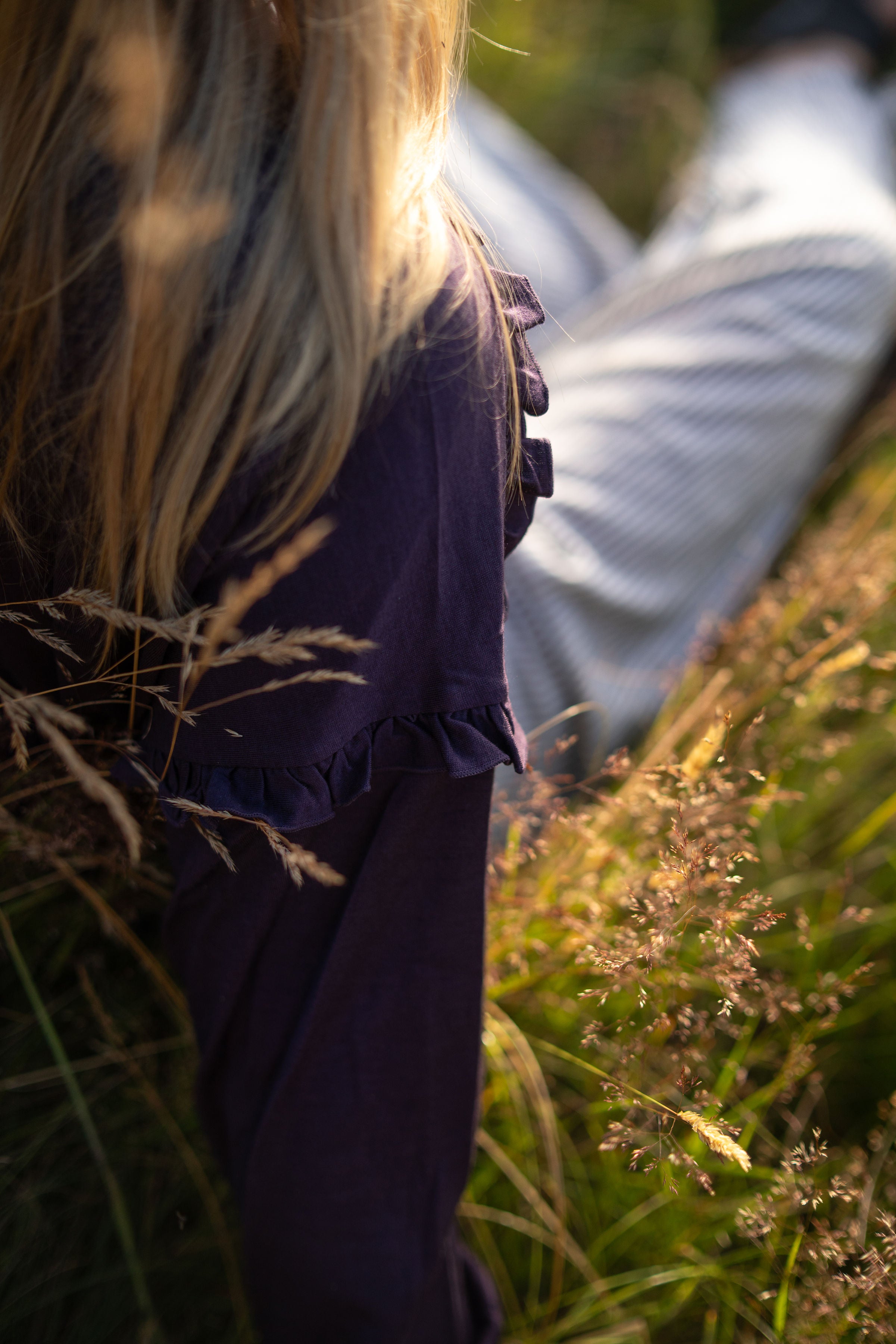 WOMEN'S EDEN FRILL TOP - Violet Smoke