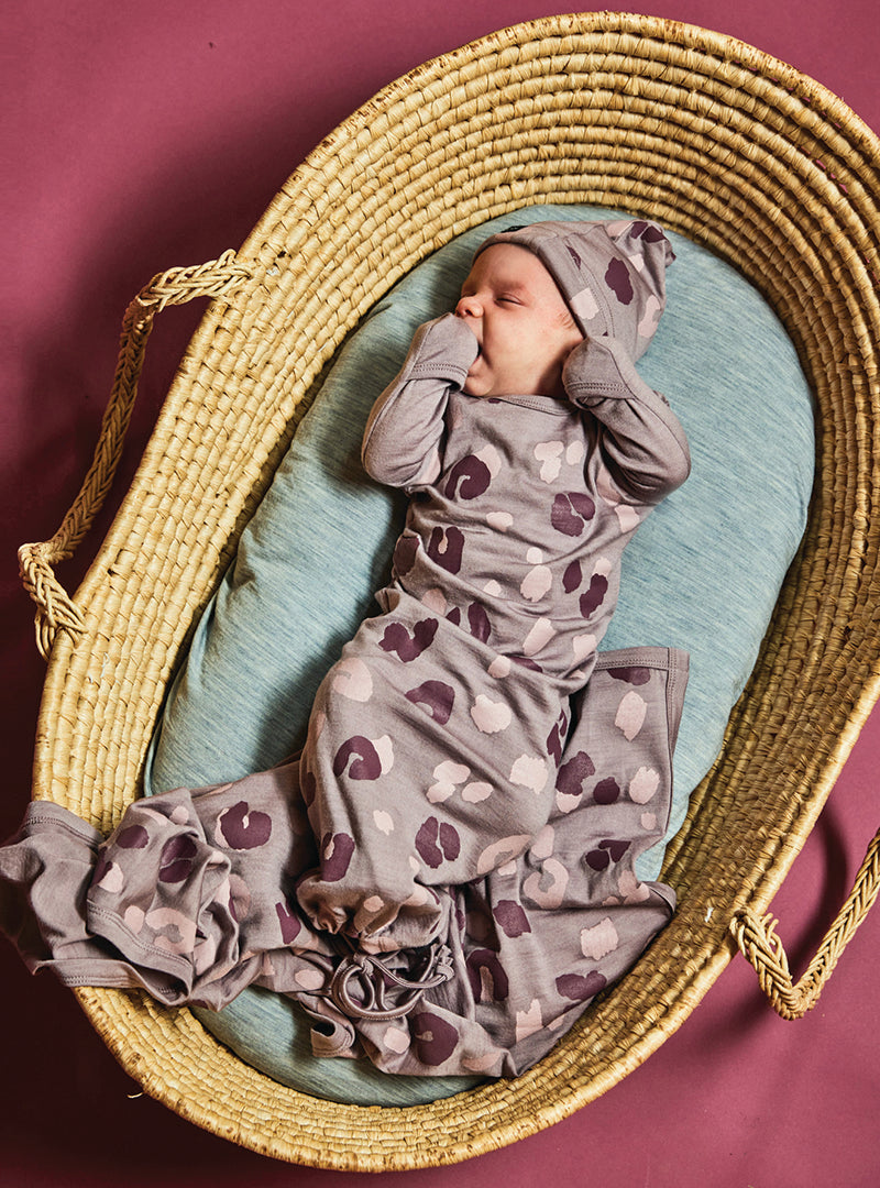 Newcomer Baby Gown, Lavender Roar