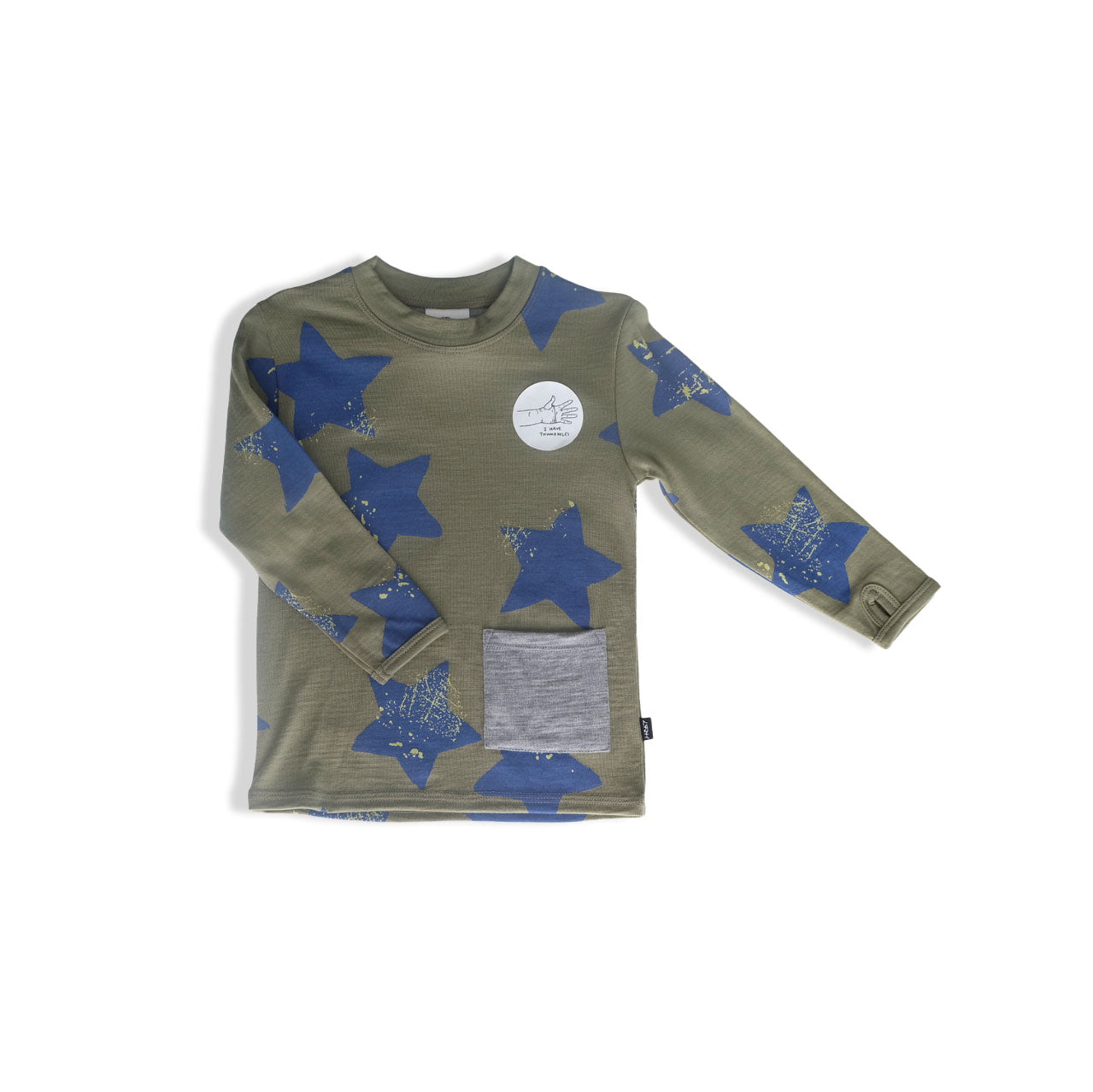 Lincoln Thumbhole Top, Sage Stars