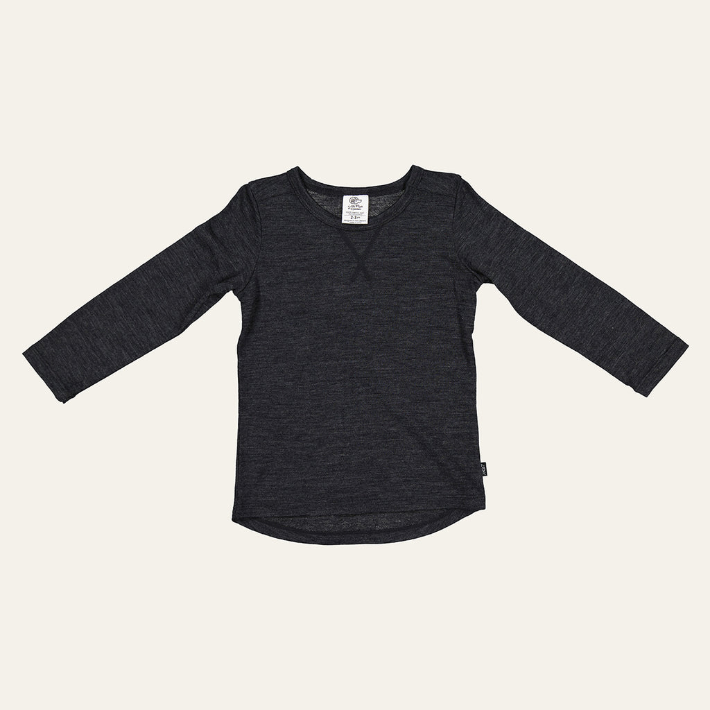 Wyatt Longsleeve Top, Charcoal Marle