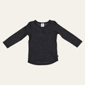 Wyatt Longsleeve Top, Charcoal Marle